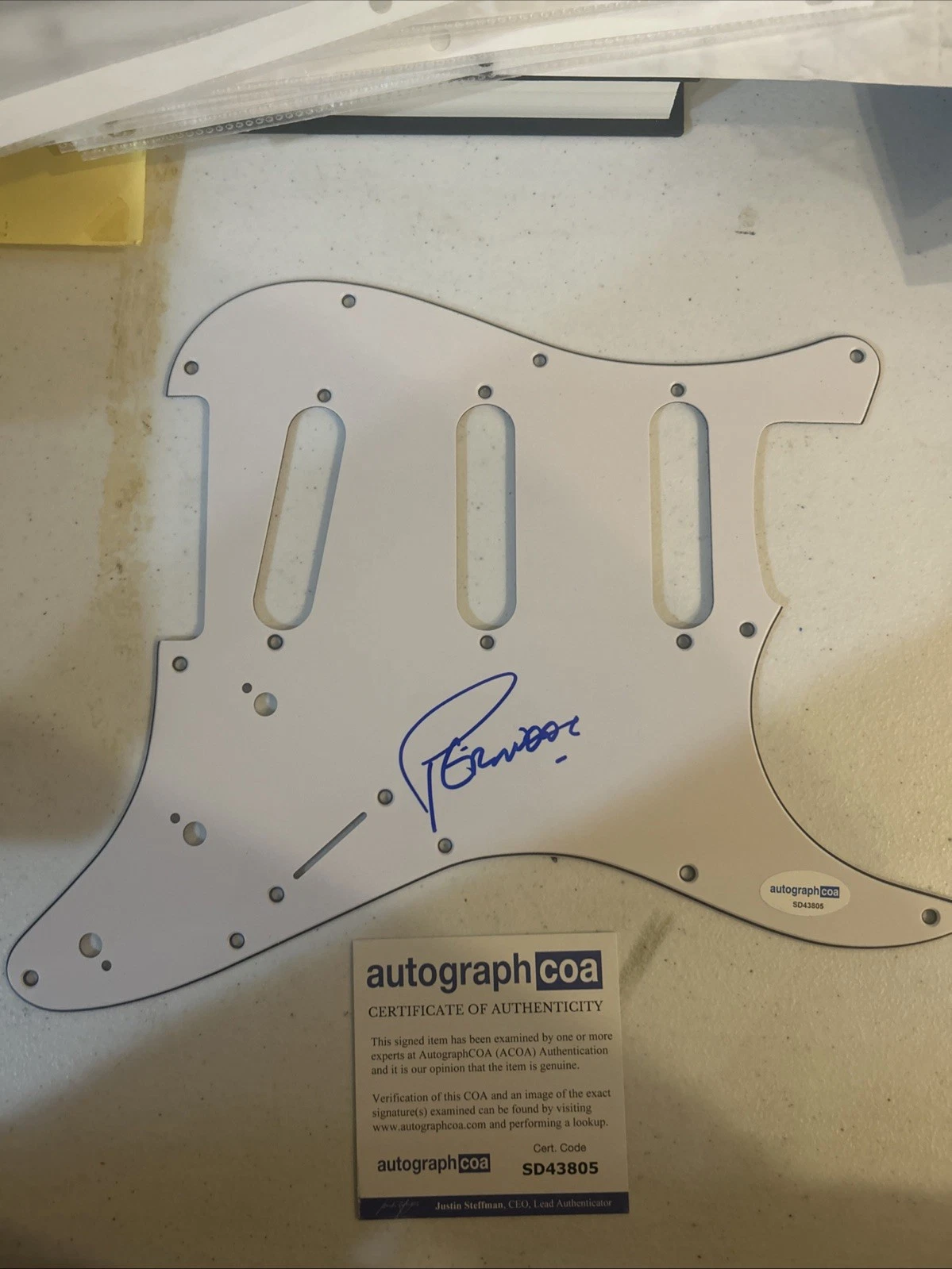PETER NOONE HERMANS HERMITS SIGNED AUTOGRAPH STRAT PICKGUARD ACOA COA GUITAR