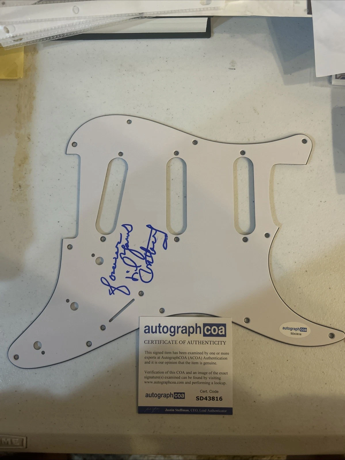 LITTLE ANTHONY SIGNED AUTOGRAPH STRAT GUITAR PICKGUARD ACOA IMPERIALS LEGEND