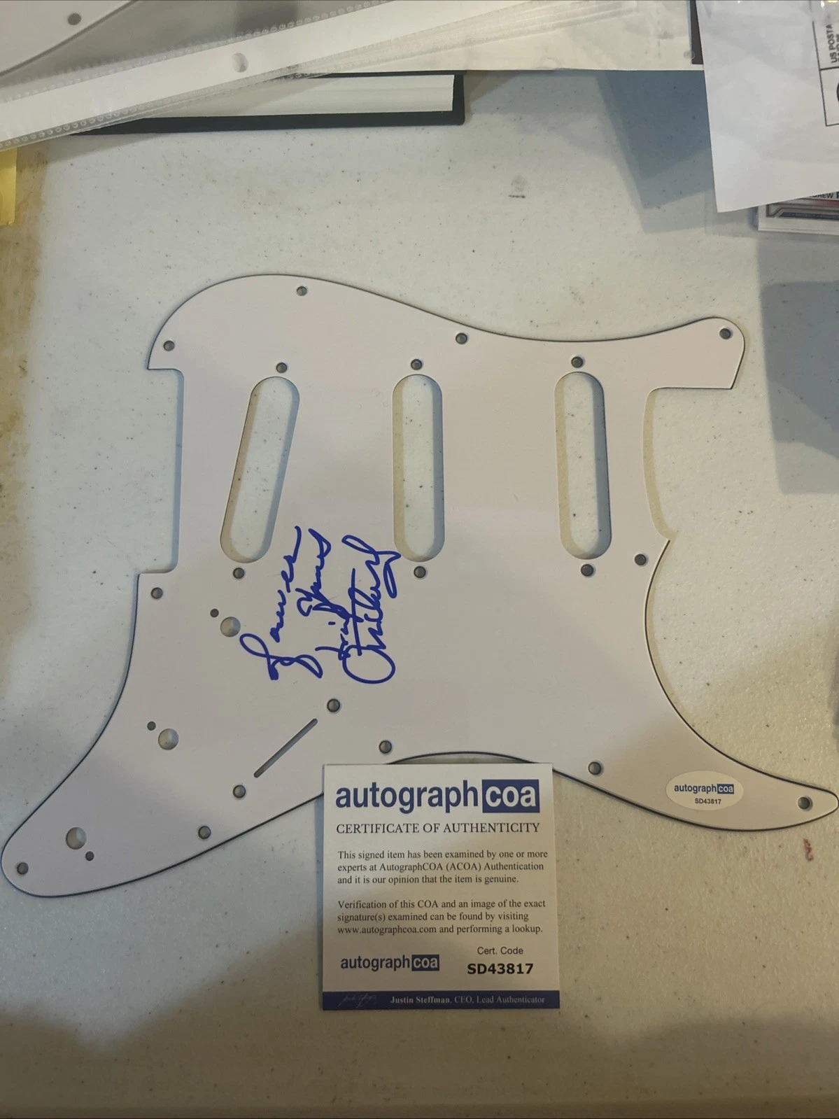 LITTLE ANTHONY SIGNED AUTOGRAPH STRAT GUITAR PICKGUARD ACOA IMPERIALS LEGEND