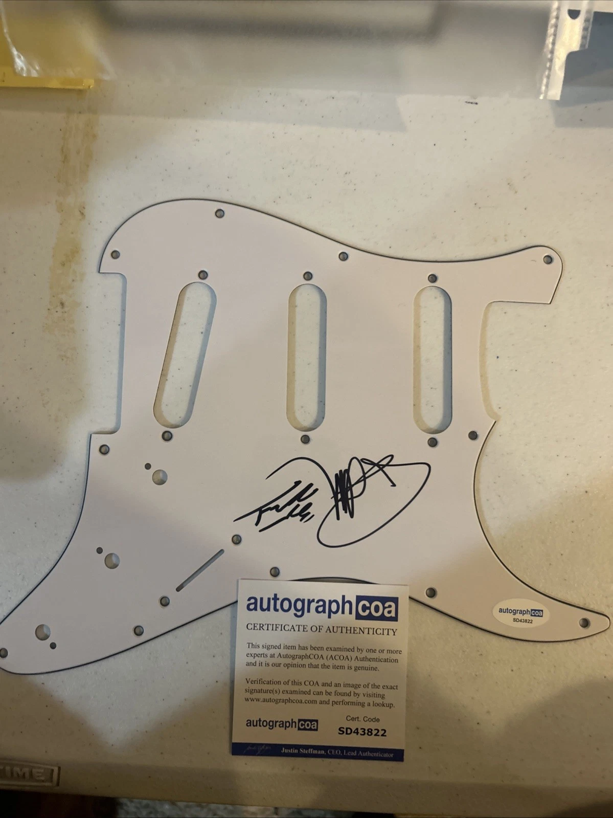 PITBULL MR 305 SIGNED AUTOGRAPH STRAT GUITAR PICKGUARD ACOA MR WORLDWIDE