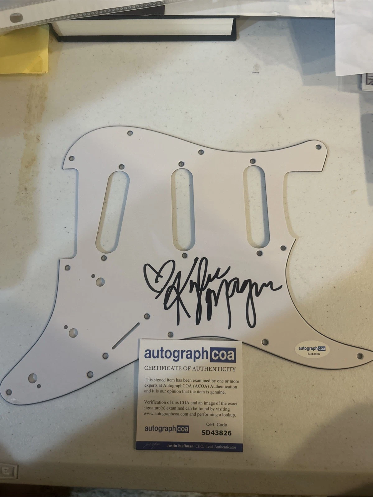 KYLIE MORGAN SIGNED AUTOGRAPH STRAT GUITAR PICKGUARD ACOA COUNTRY STAR