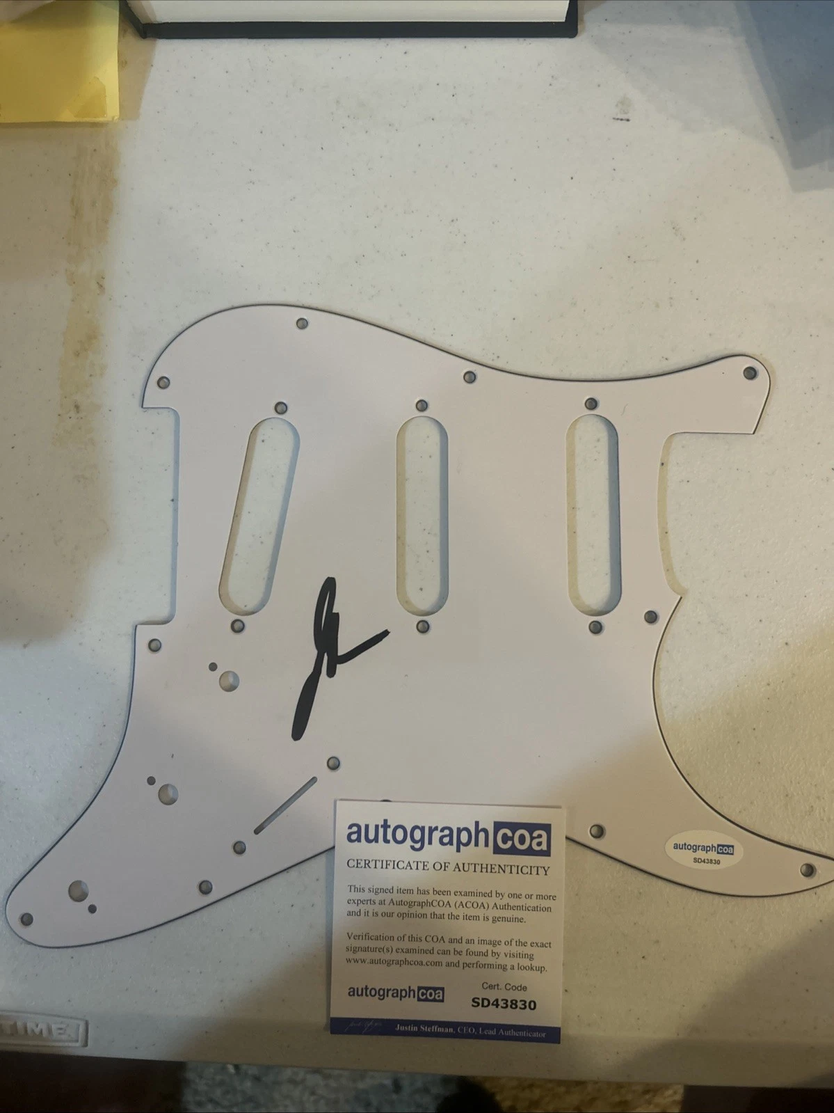 JOEY FATONE SIGNED AUTOGRAPH STRAT GUITAR PICKGUARD ACOA NSYNC