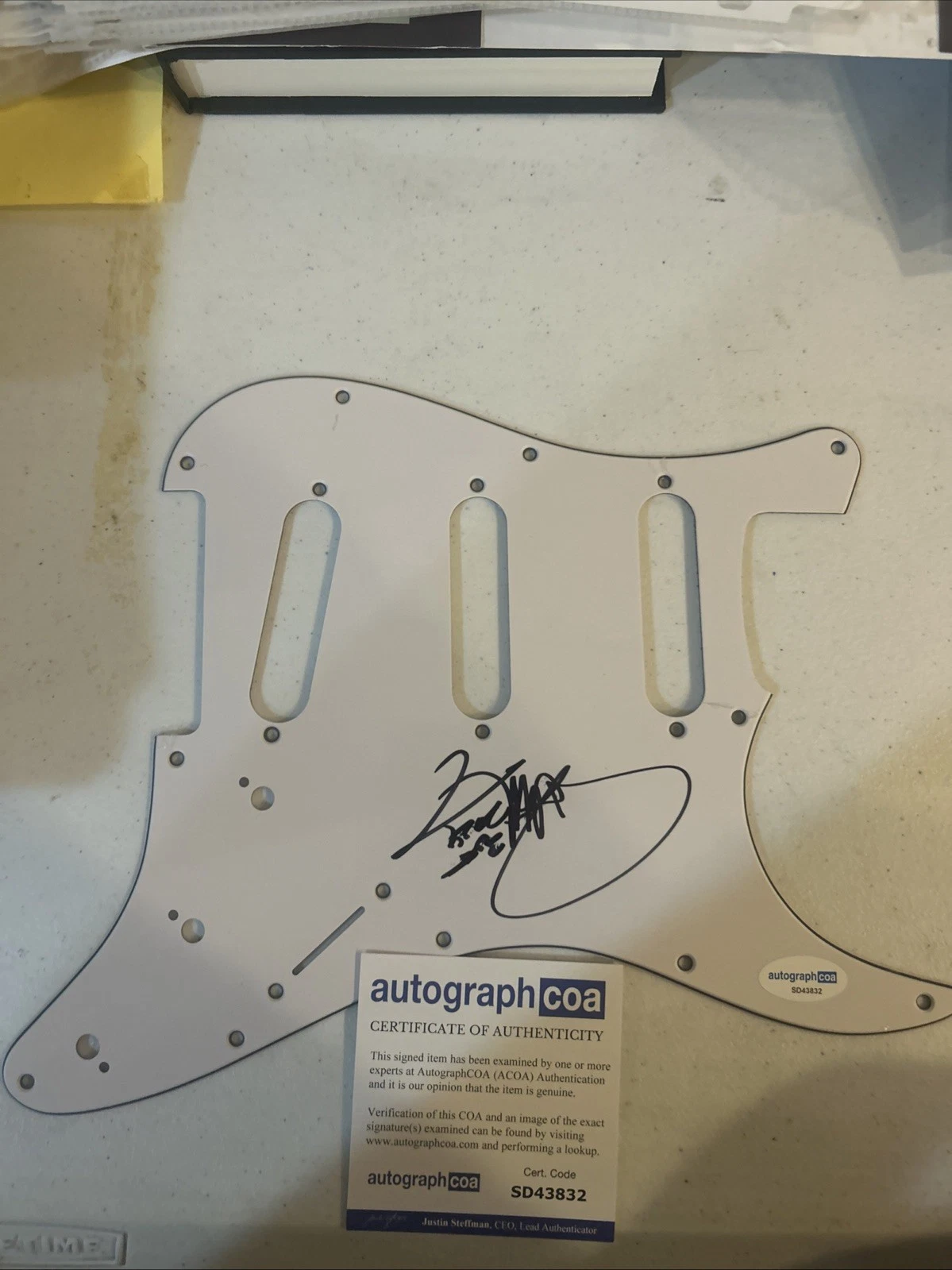 PITBULL MR 305 SIGNED AUTOGRAPH STRAT GUITAR PICKGUARD ACOA MR WORLDWIDE