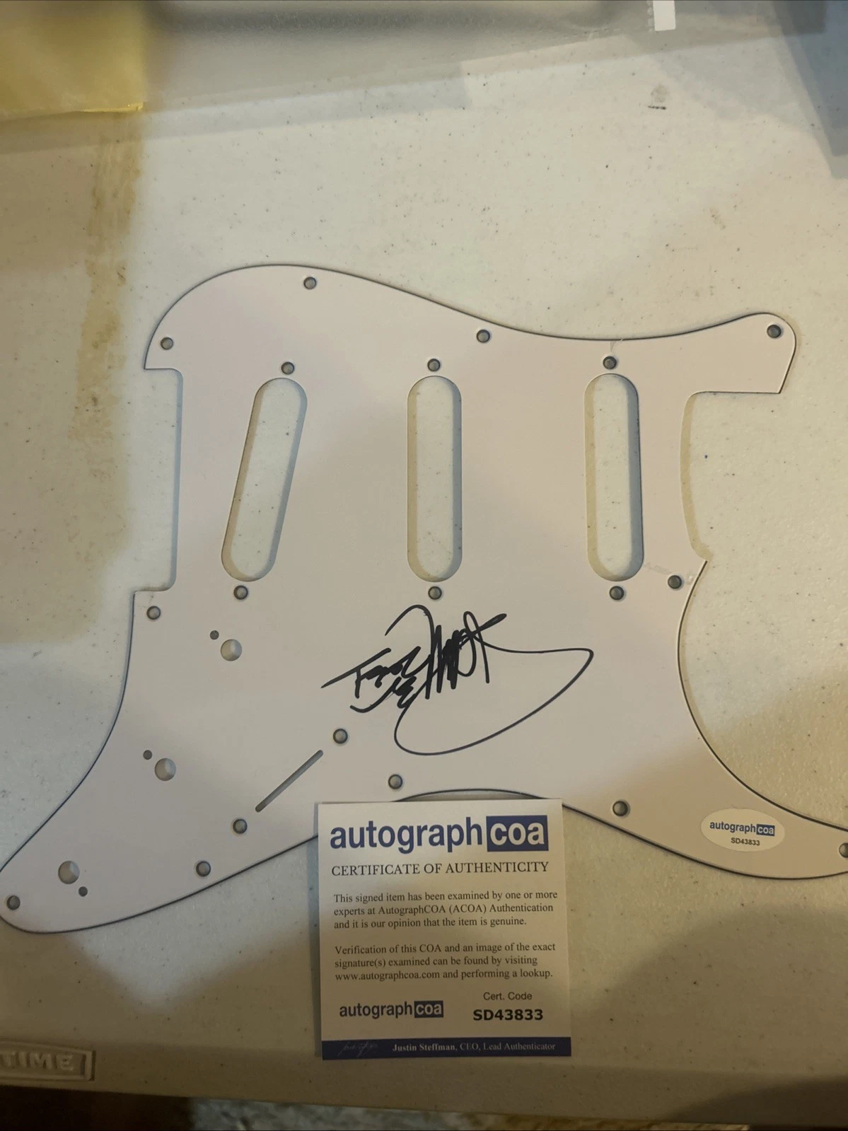 PITBULL MR 305 SIGNED AUTOGRAPH STRAT GUITAR PICKGUARD ACOA MR WORLDWIDE