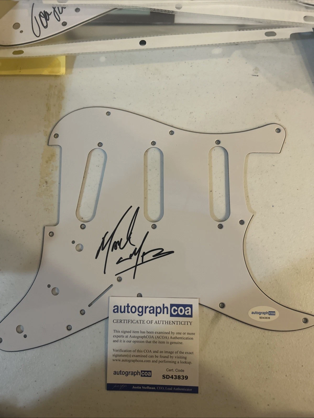MARK CALDERON SIGNED AUTOGRAPH STRAT GUITAR PICKGUARD ACOA COLOR ME BADD