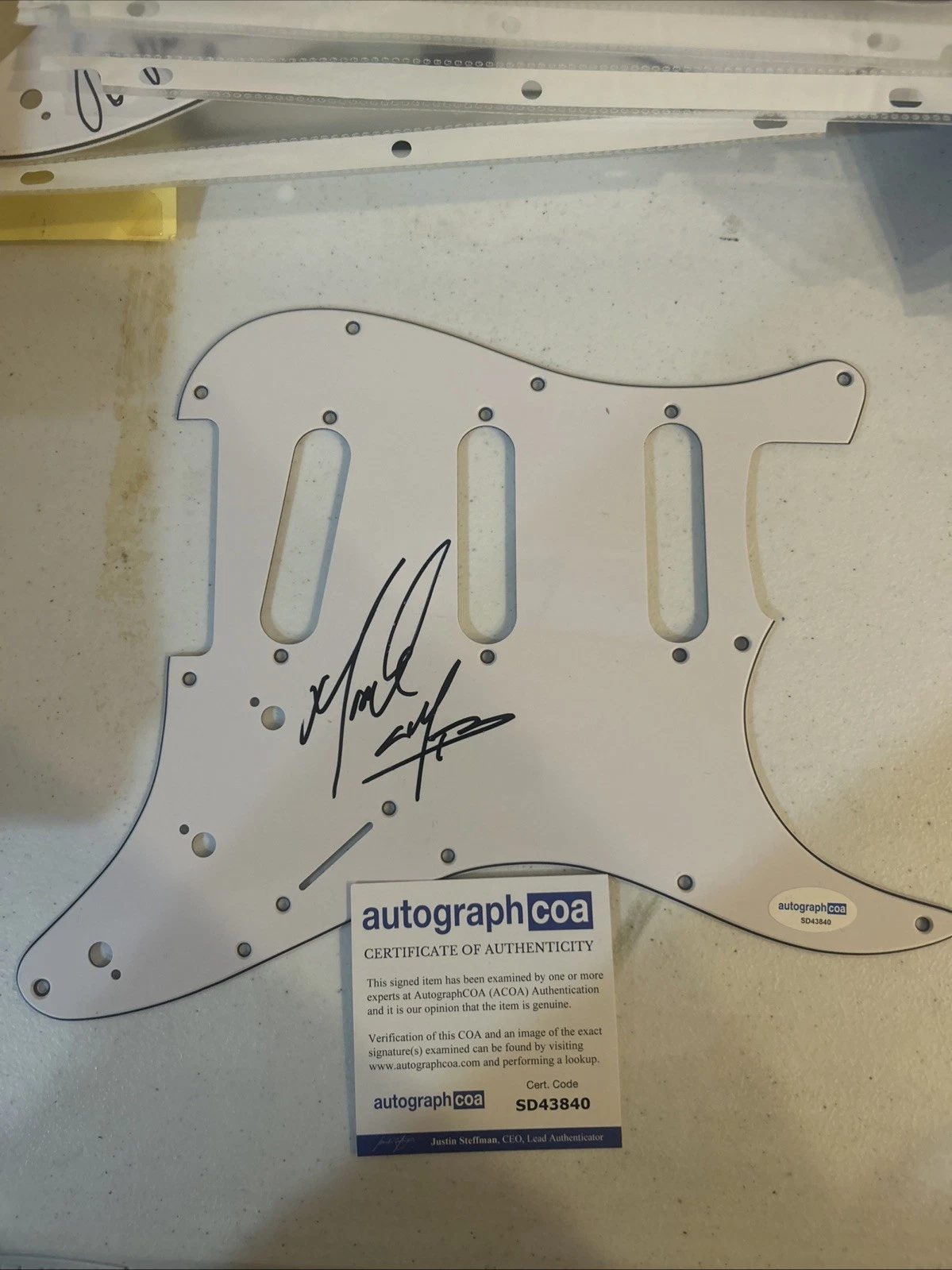 MARK CALDERON SIGNED AUTOGRAPH STRAT GUITAR PICKGUARD ACOA COLOR ME BADD