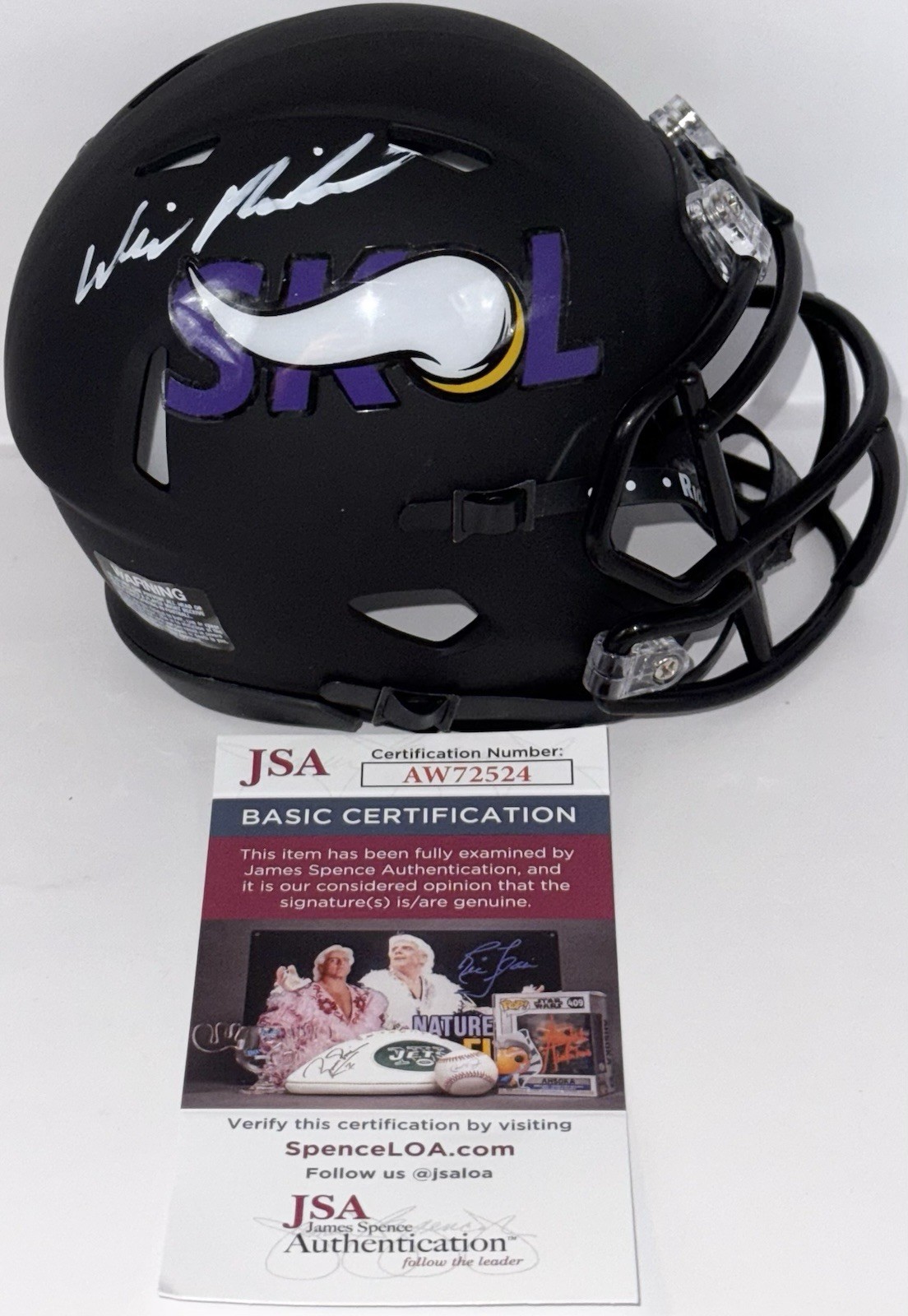 WILL REICHARD SIGNED AUTOGRAPHED MINNESOTA VIKINGS CUSTOM MINI HELMET SKOL JSA COLLECTIBLE MEMORABILIA