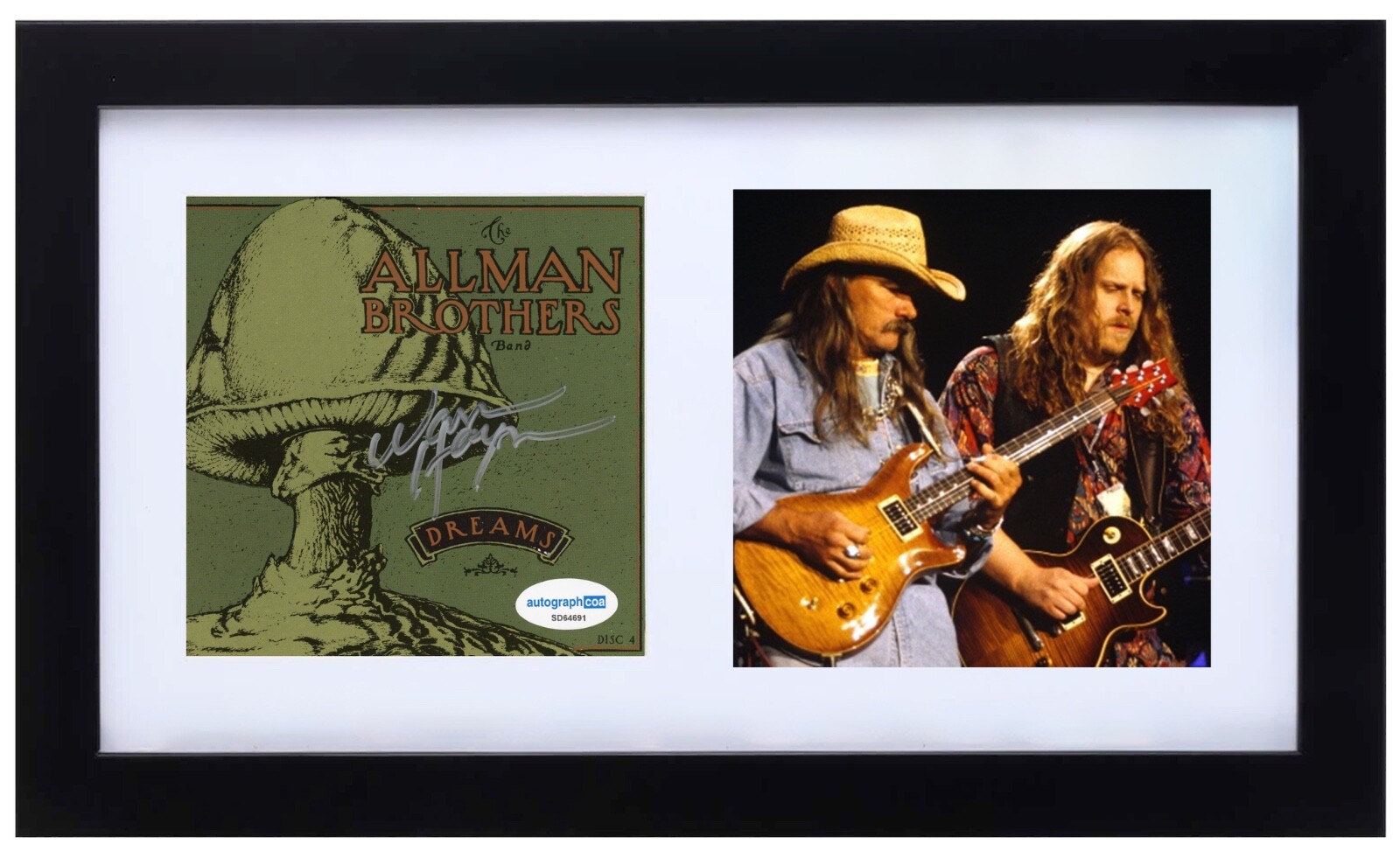 Warren Haynes Allman Brothers Band Signed Autograph Dreams CD Cover Framed ACOA
