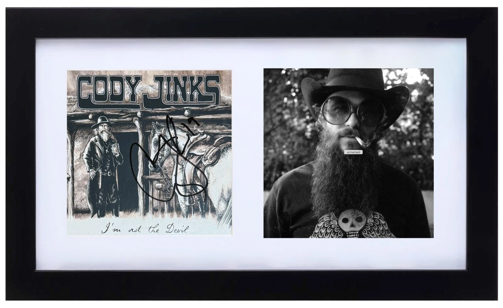 Cody Jinks Signed Autograph I'm Not The Devil CD Cover Framed Display BAS COA
