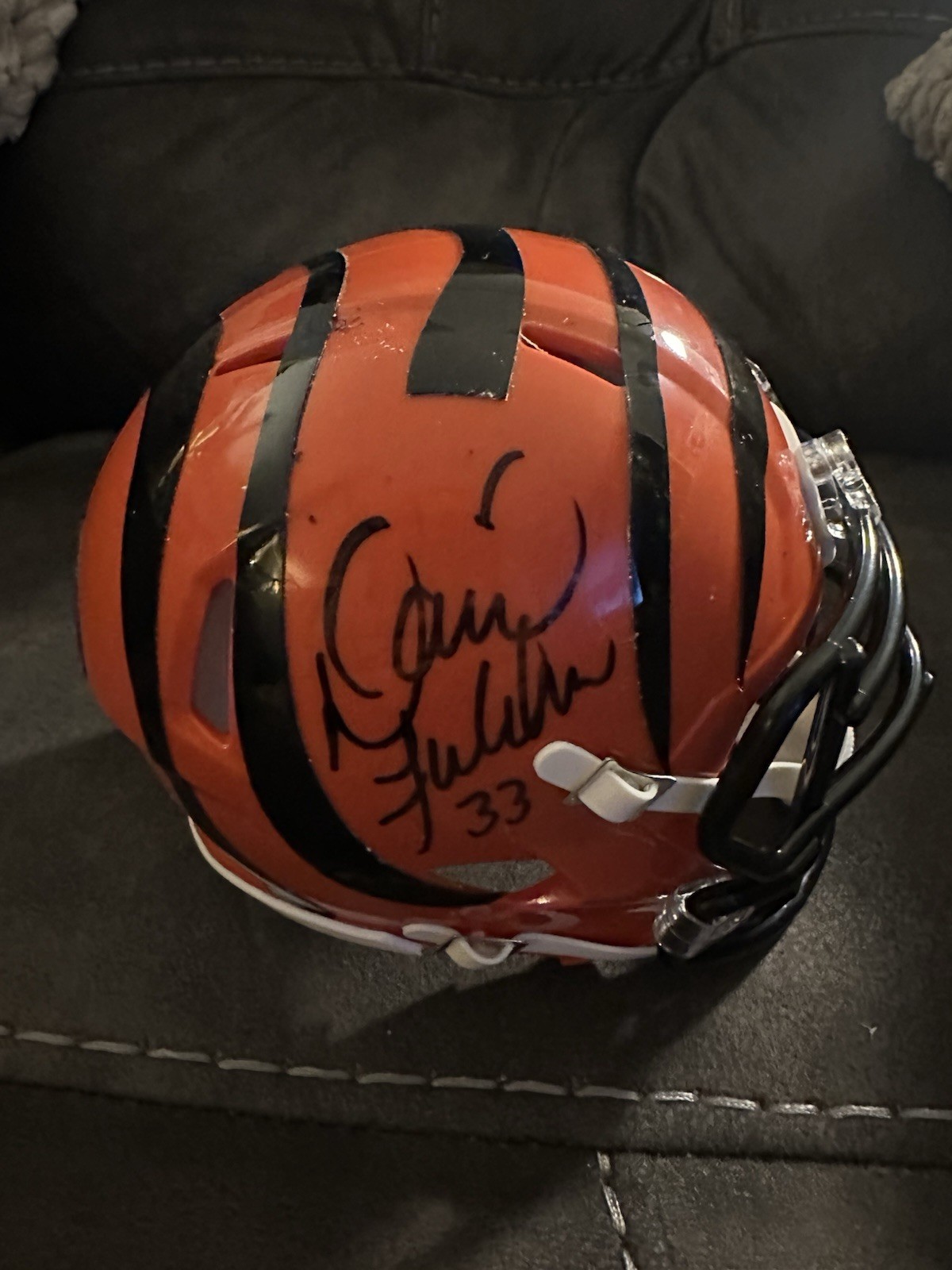 David Fulcher Signed Cincinnati Mini Helmet Autographed Bengals