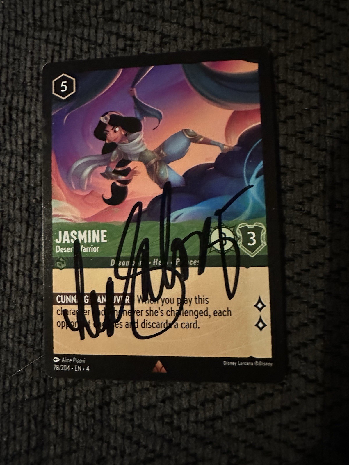 Lea Salonga Signed Trading Card Disney Jasmine Aladdin