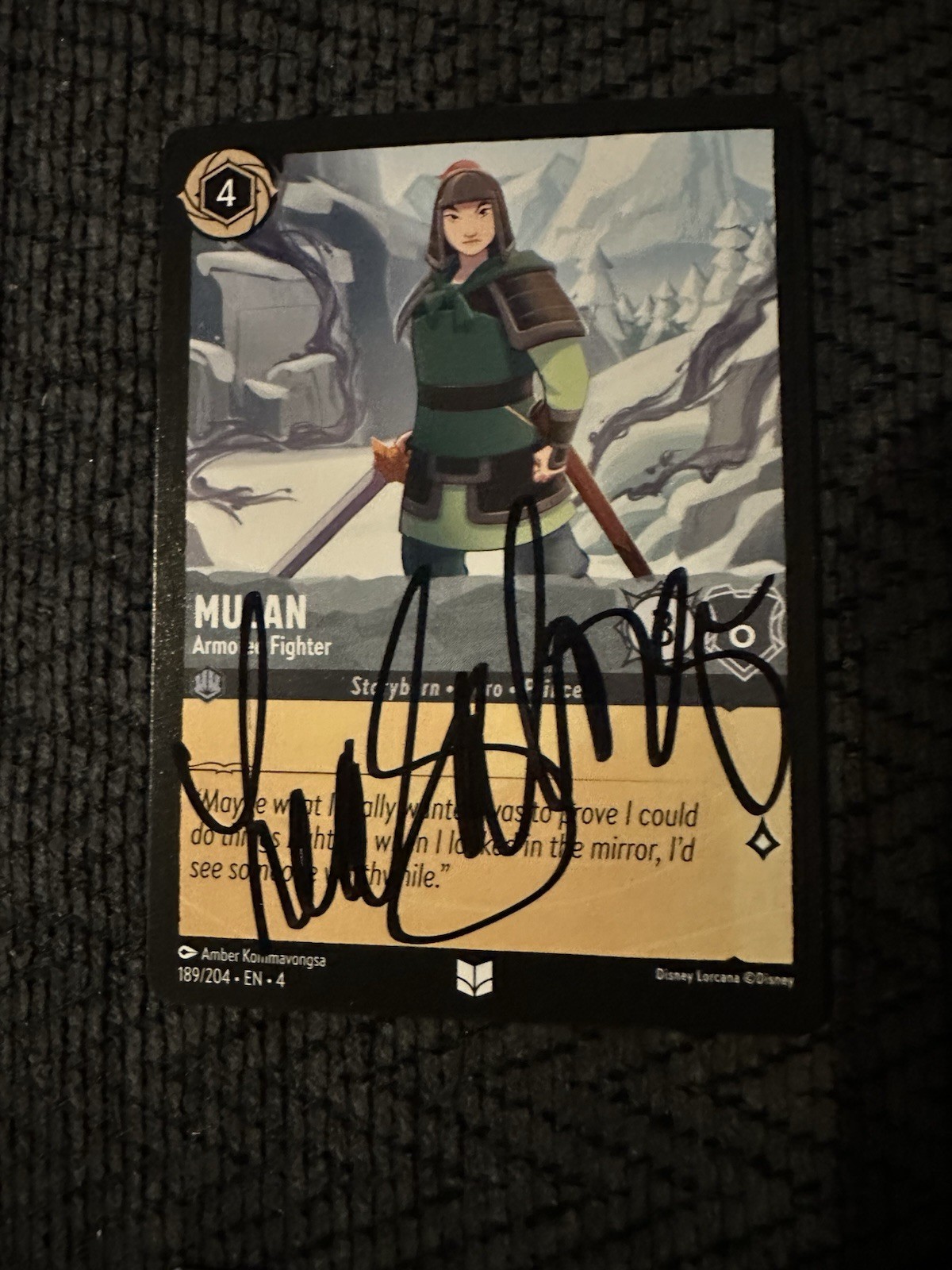 Lea Salonga Signed Trading Card Disney Mulan Autographed Princess