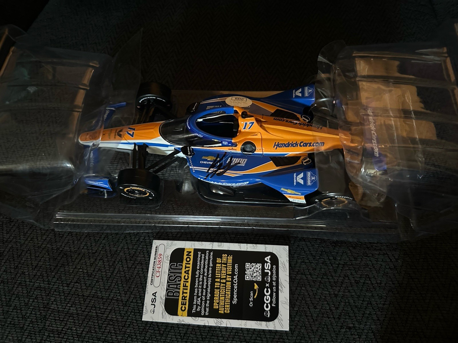 Kyle Larson Signed 1:18 Scale 2024 Indy 500 Diecast JSA Authentication COA H1100