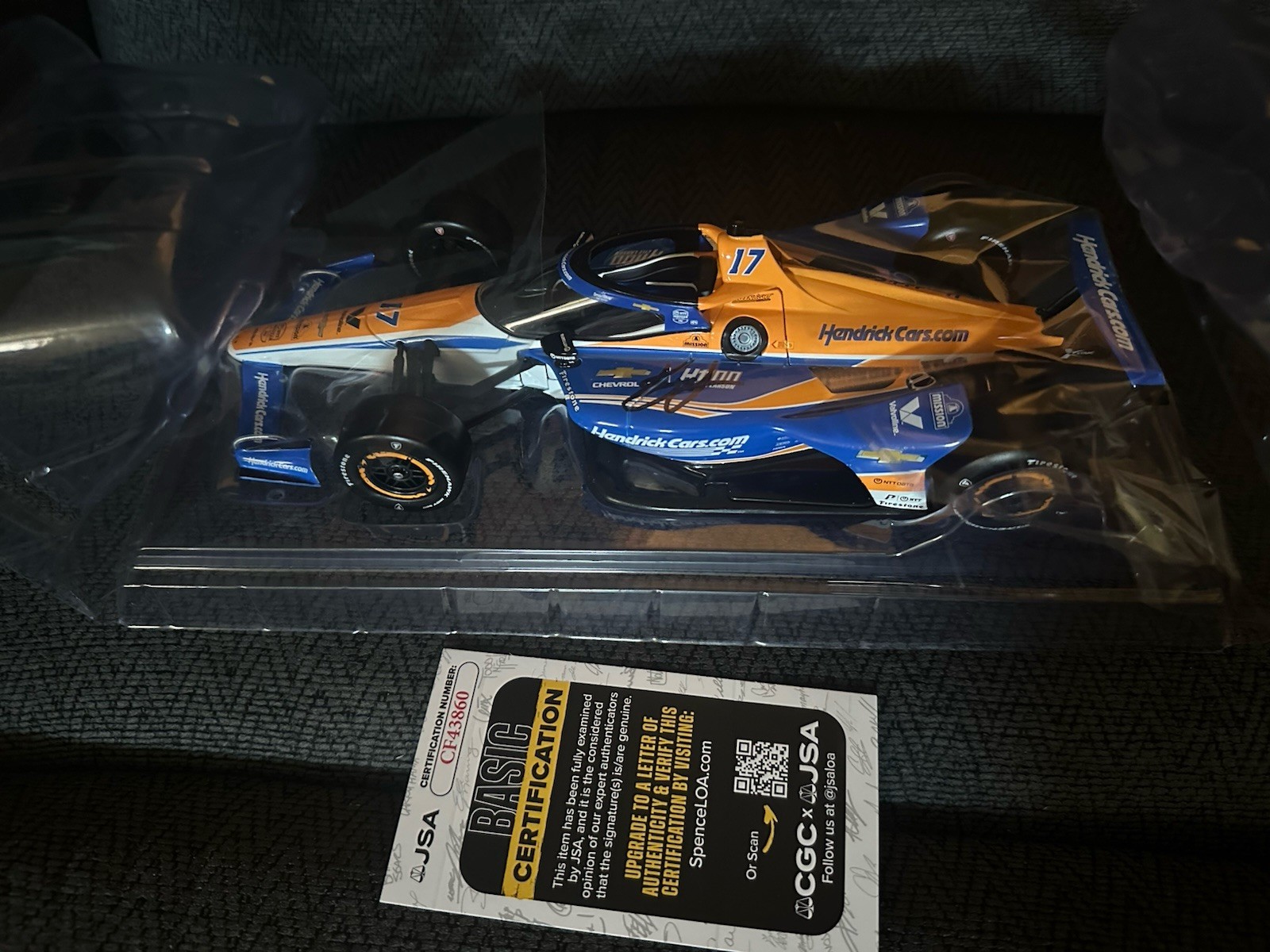 Kyle Larson Signed 1:18 Scale 2024 Indy 500 Diecast JSA Authentication COA H1100
