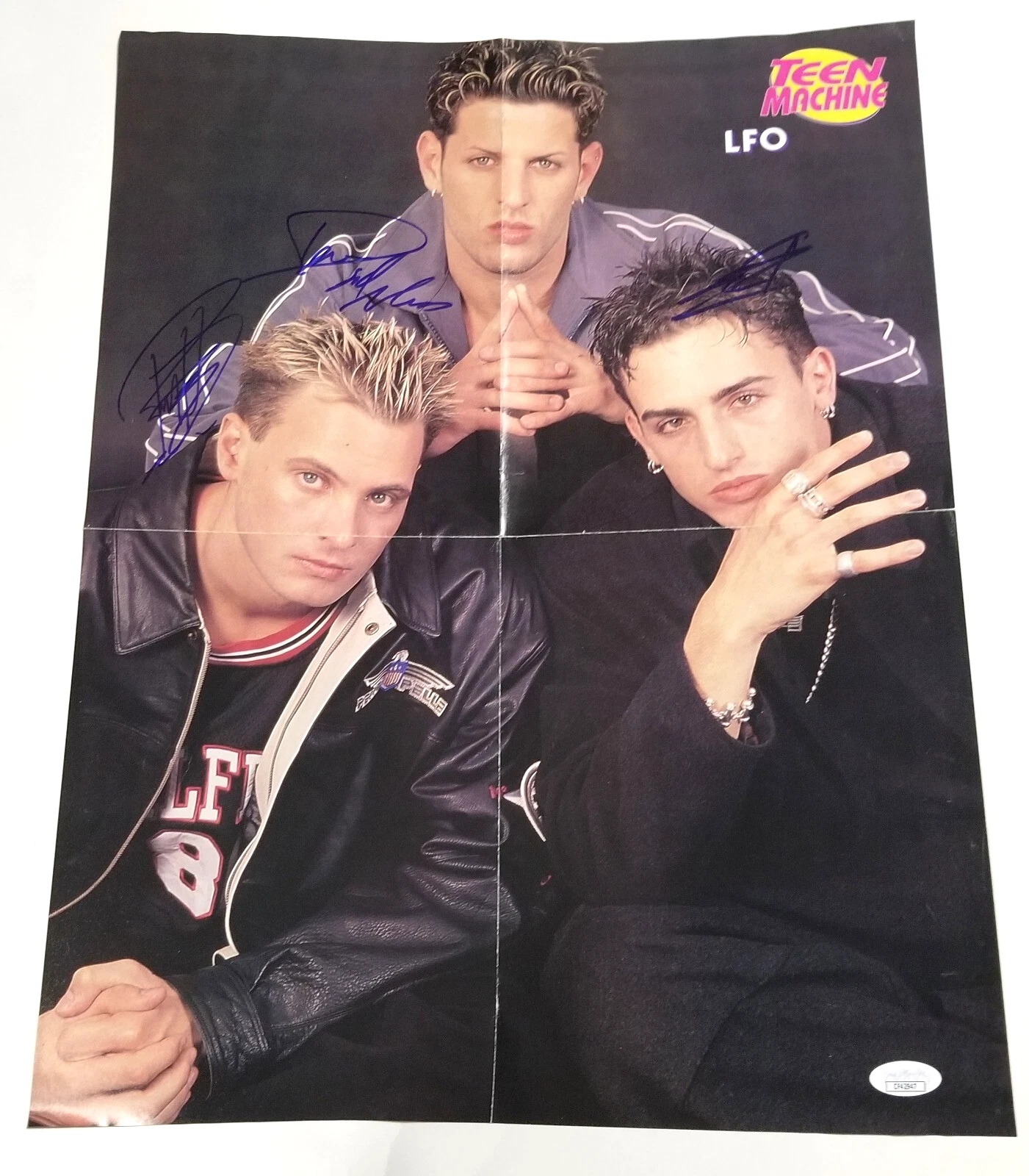 LFO band REAL SIGNED Mag Foldout Poster #3 JSA COA Autographed Devin Rich Brad