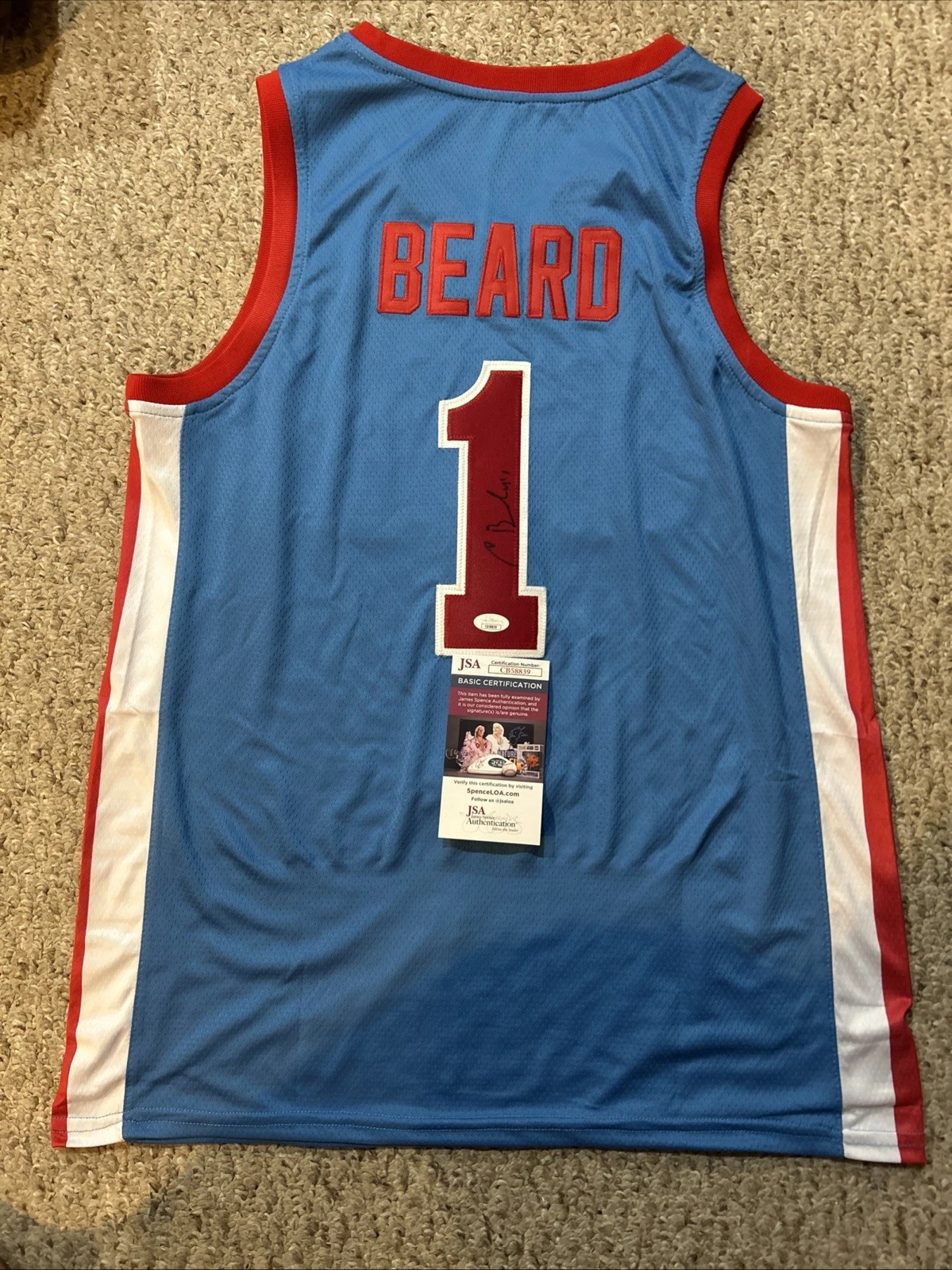 OLE MISS REBELS- CHRIS BEARD SIGNED AUTOGRAPH JERSEY JSA COA BASKETBALL COACH