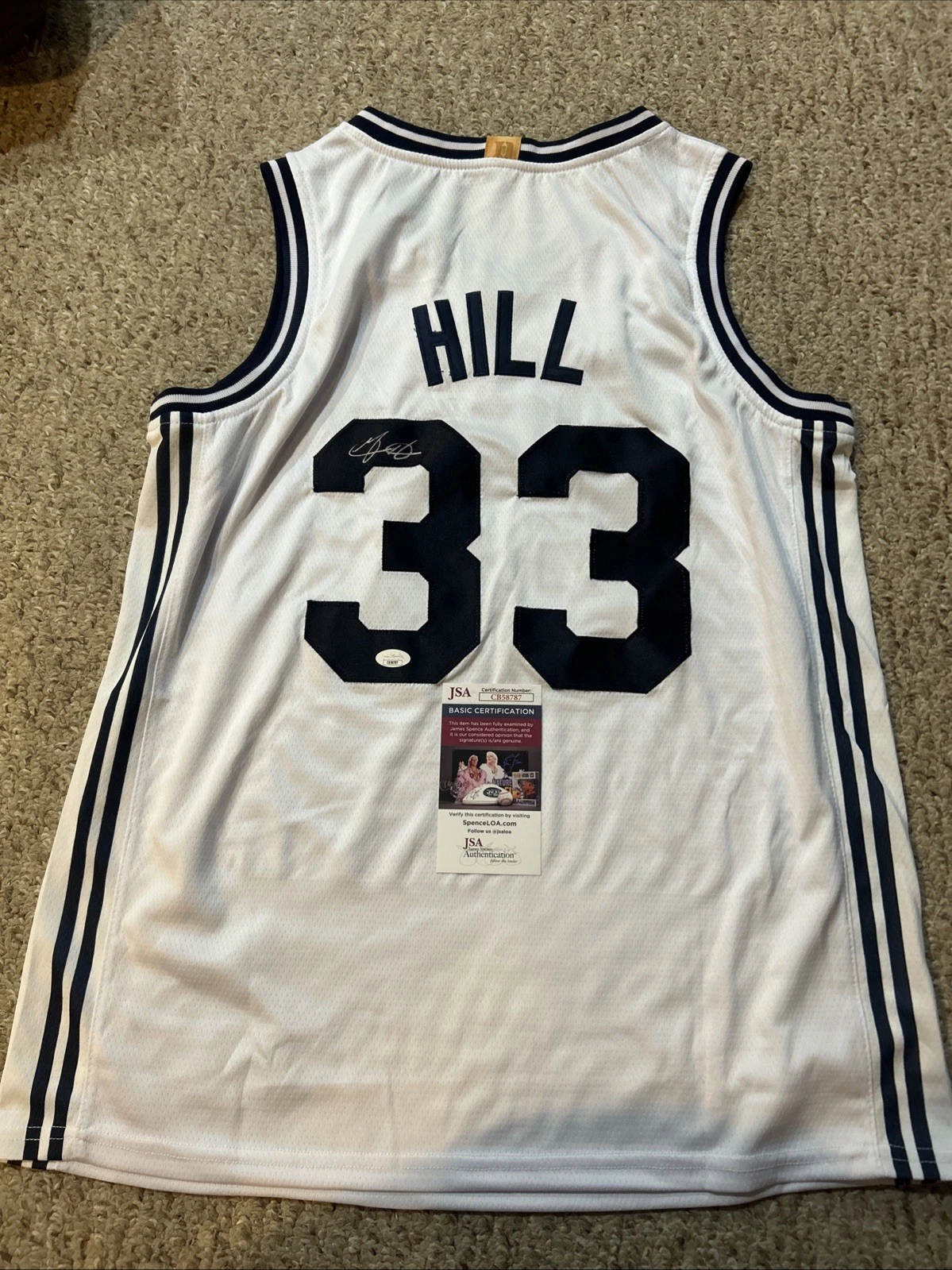 DUKE BLUE DEVILS- GRANT HILL SIGNED AUTOGRAPH JERSEY JSA COA BASKETBALL HOF