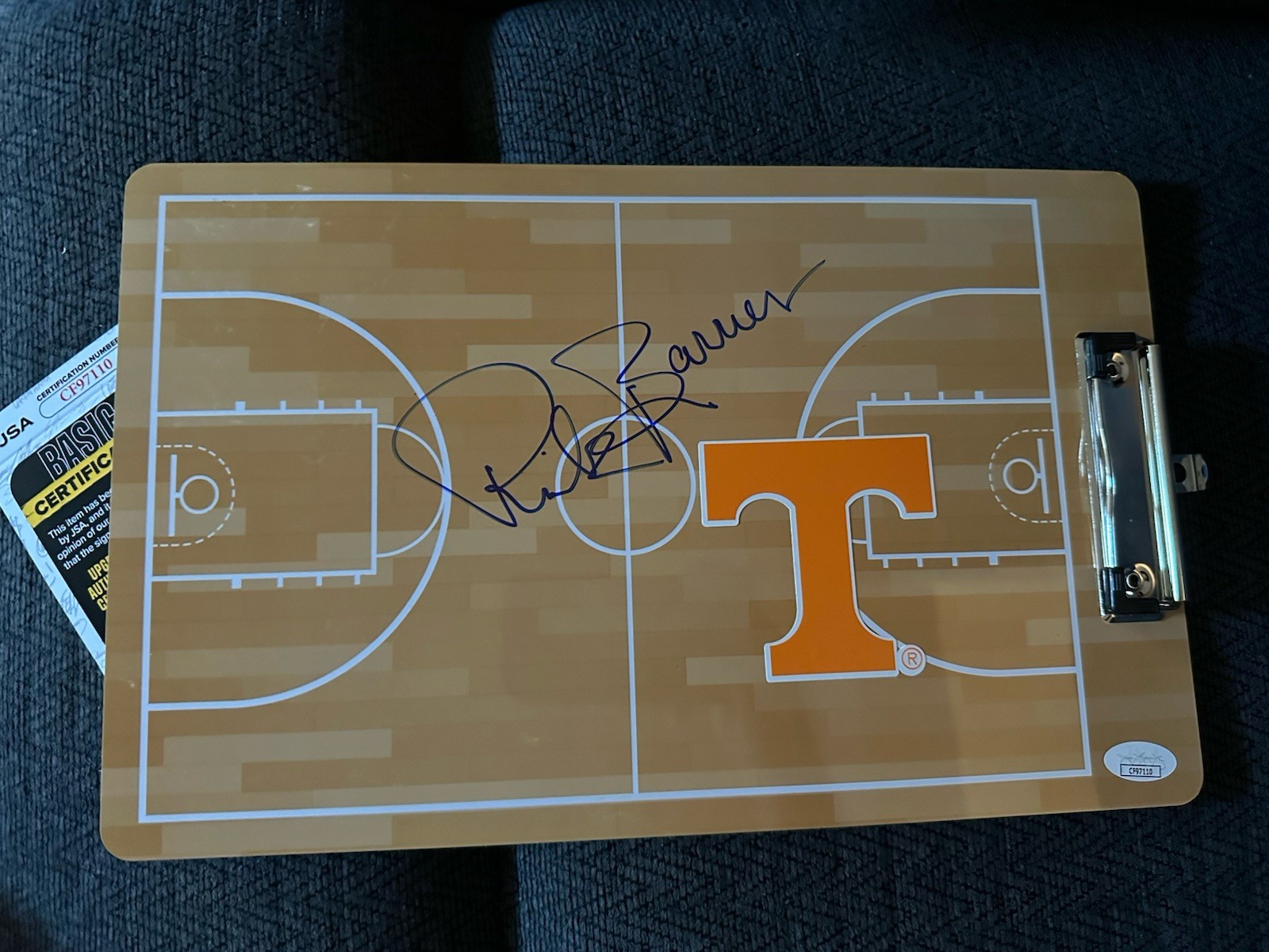 Coach Rick Barnes Signed Clip Board JSA Authentication COA Tennessee Volunteers
