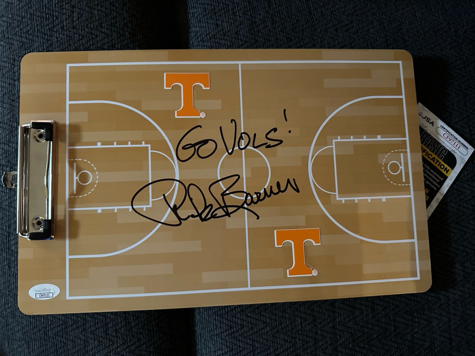 Coach Rick Barnes Signed Clip Board JSA Authentication COA Tennessee Volunteers