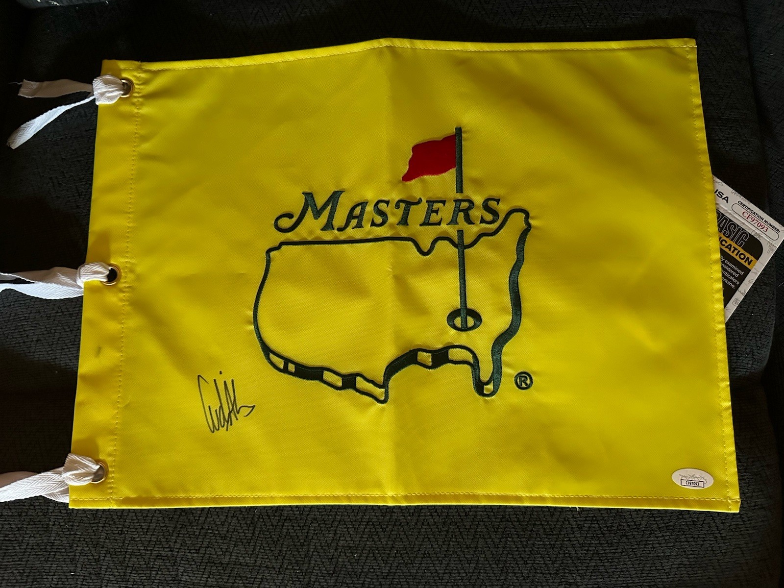 Ludvig Aberg SIGNED Undated Masters Golf Flag Augusta JSA Authenticated COA