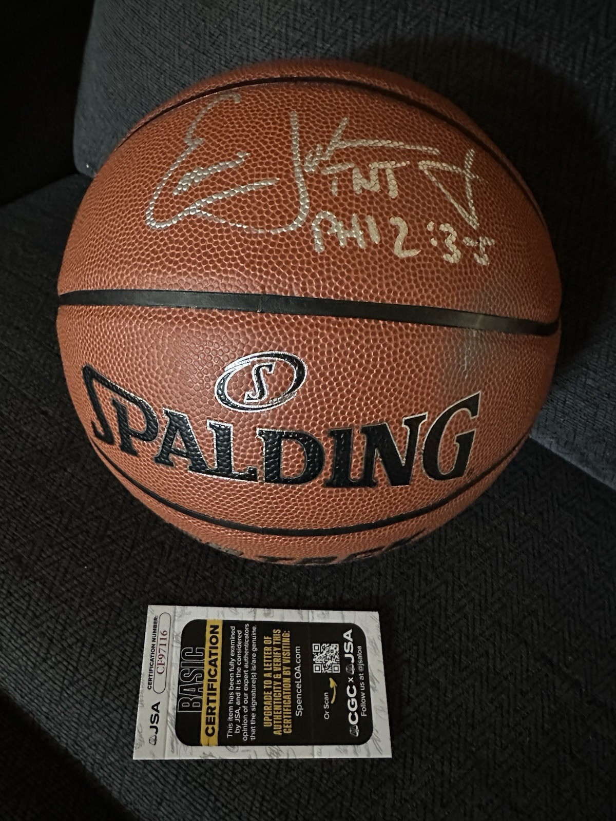 Announcer Ernie Johnson Signed Basketball Autographed JSA COA Authentication TNT