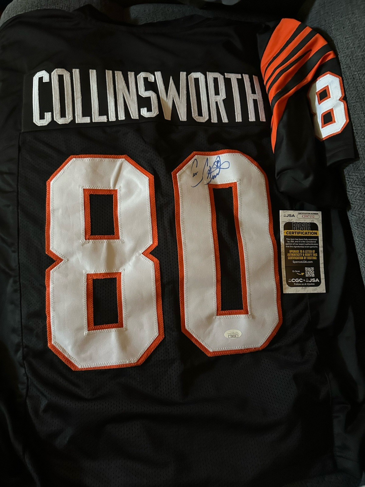 Cris Collinsworth SIGNED Bengals Jersey Stitched XL JSA Authentication COA