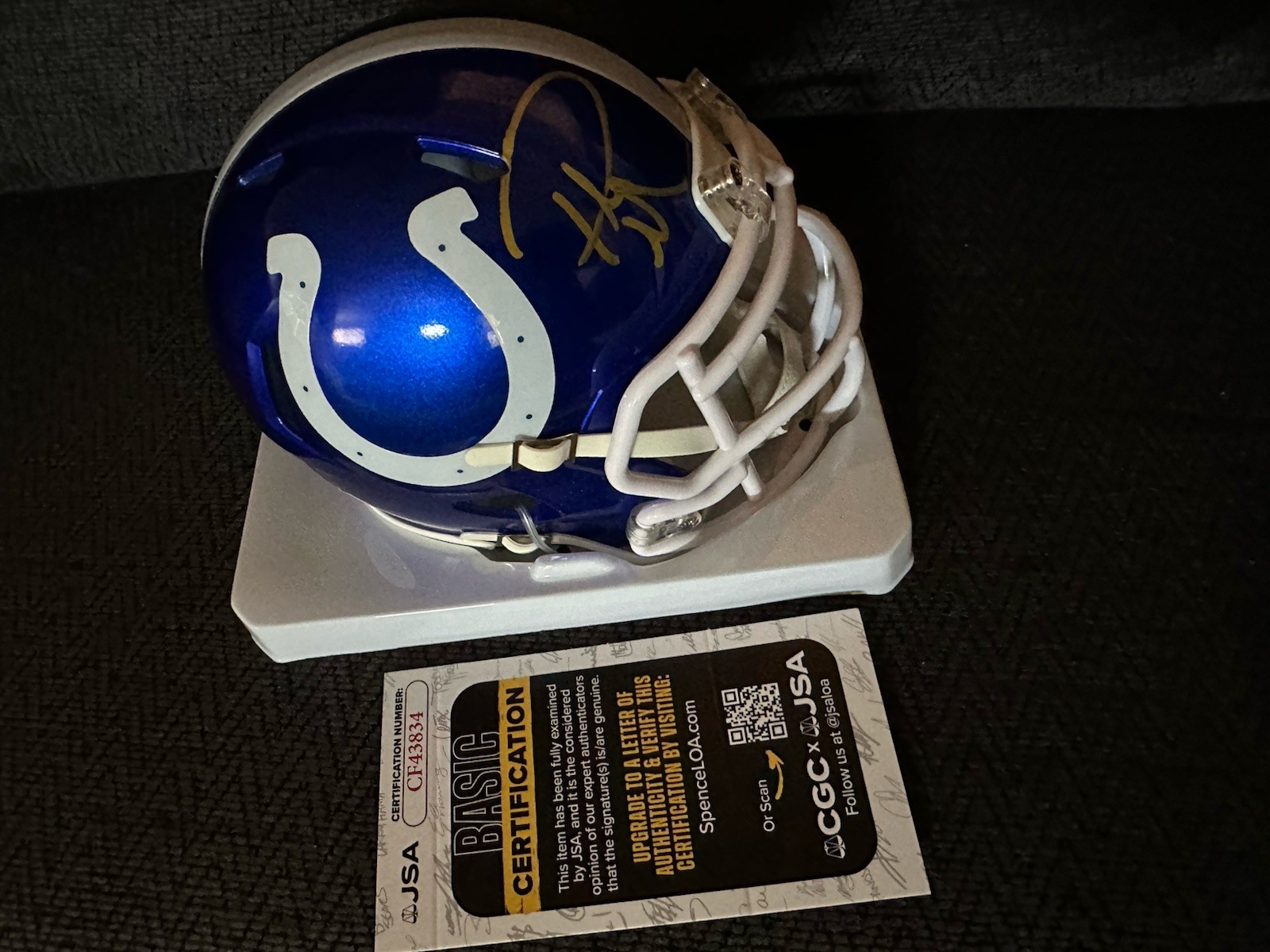 Pat McAfee Signed Indianapolis Colts Flash Mini Helmet JSA Authenticated COA