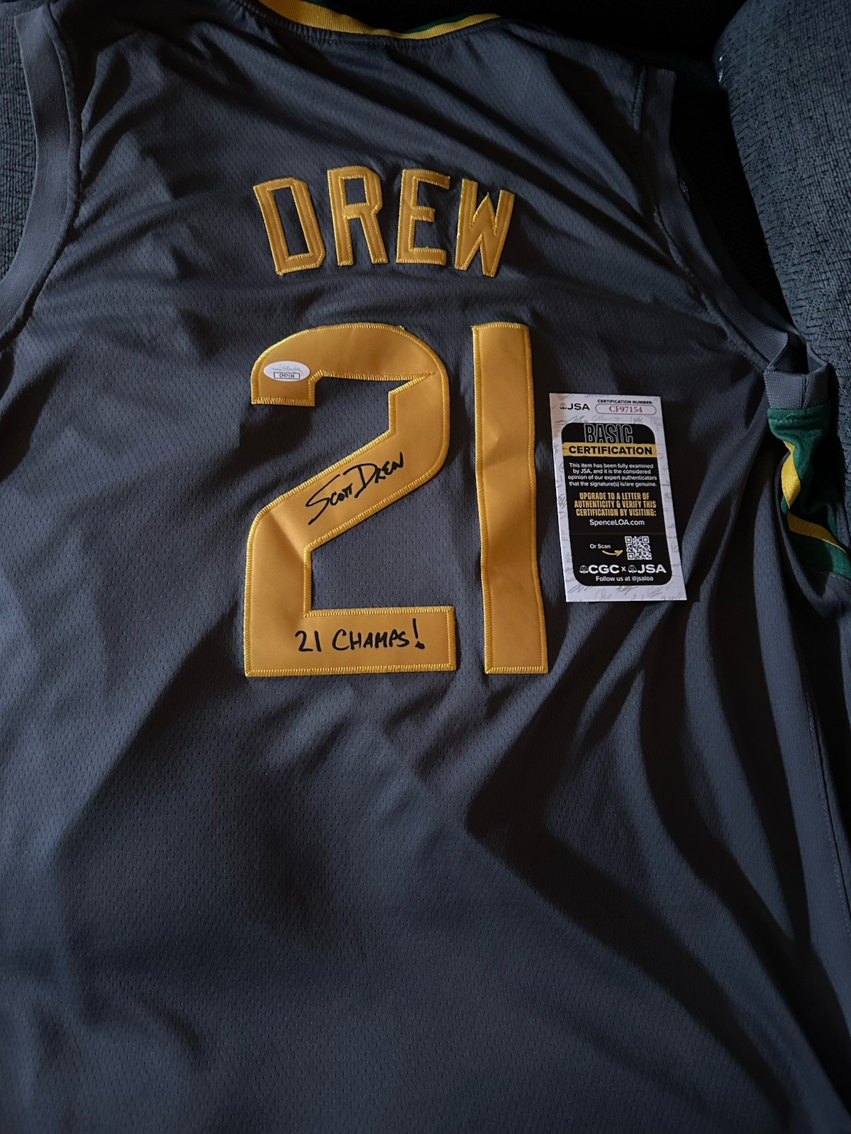 Scott Drew SIGNED Baylor Jersey Stitched XL JSA Authentication COA 2021 Champs