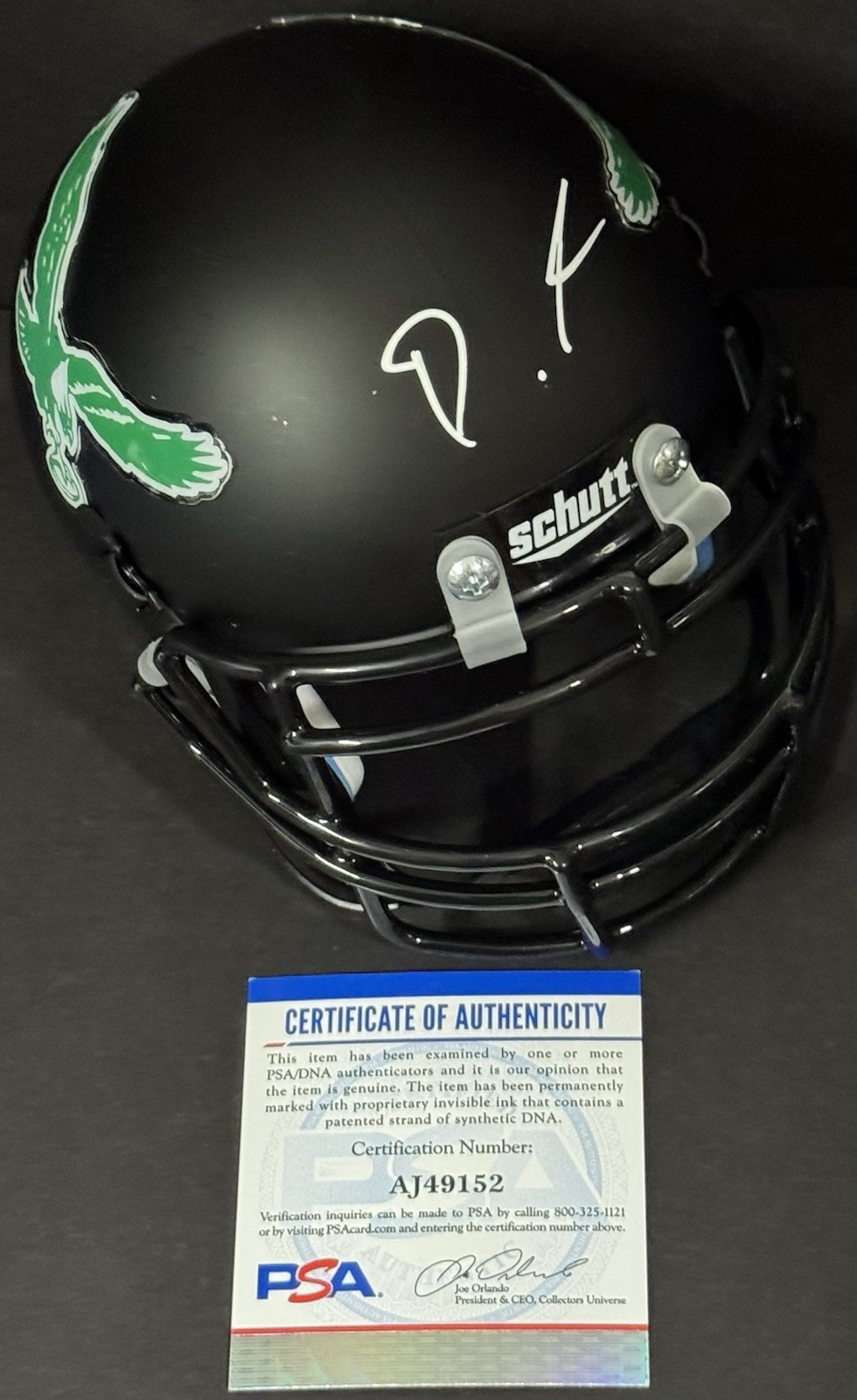 Devonta Smith Signed Autographed Philadelphia Eagles Custom Mini Helmet PSA/DNA