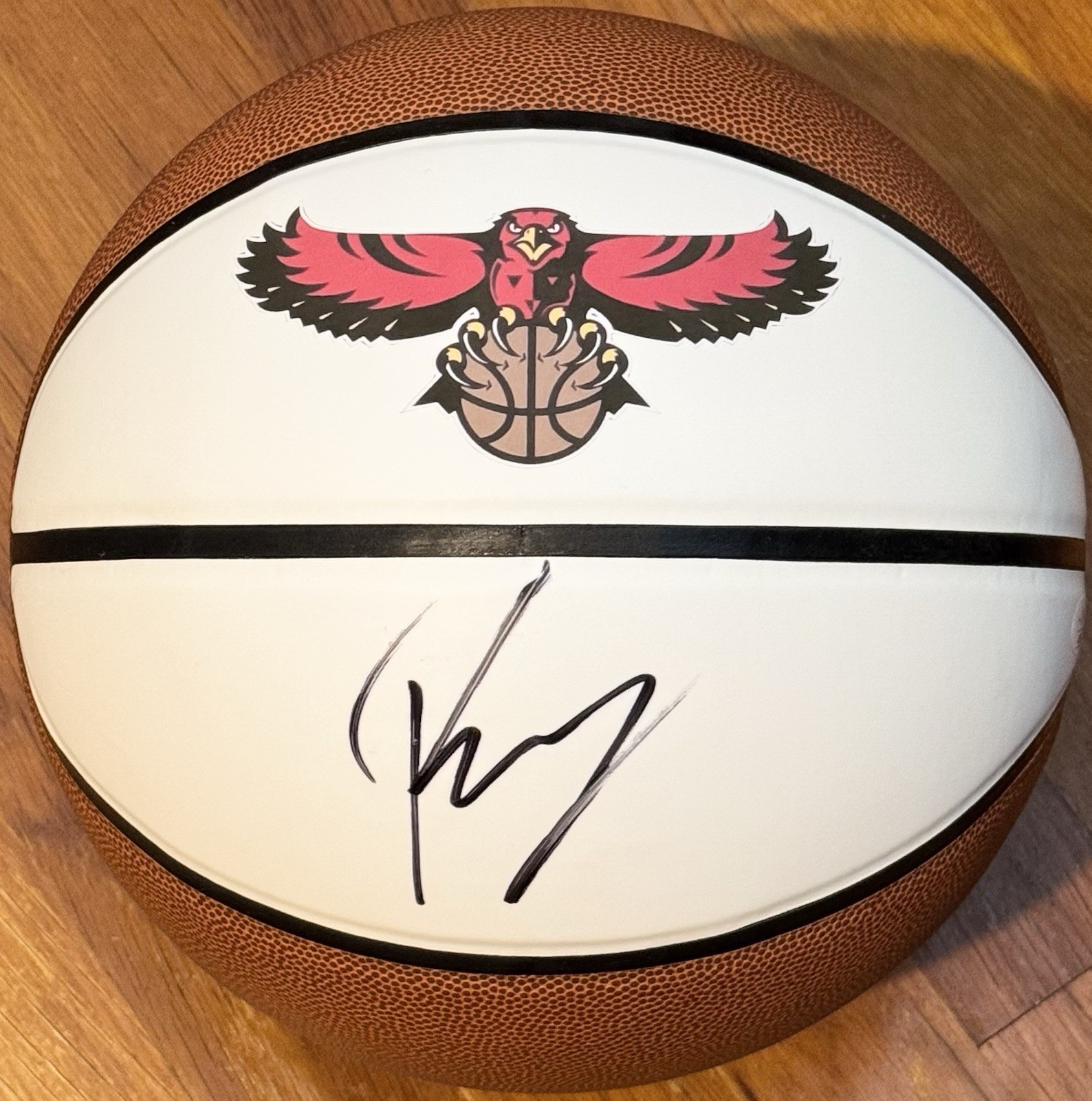 Kristaps Porziņģis Signed Autographed Atlanta Hawks Logo Basketball JSA COA