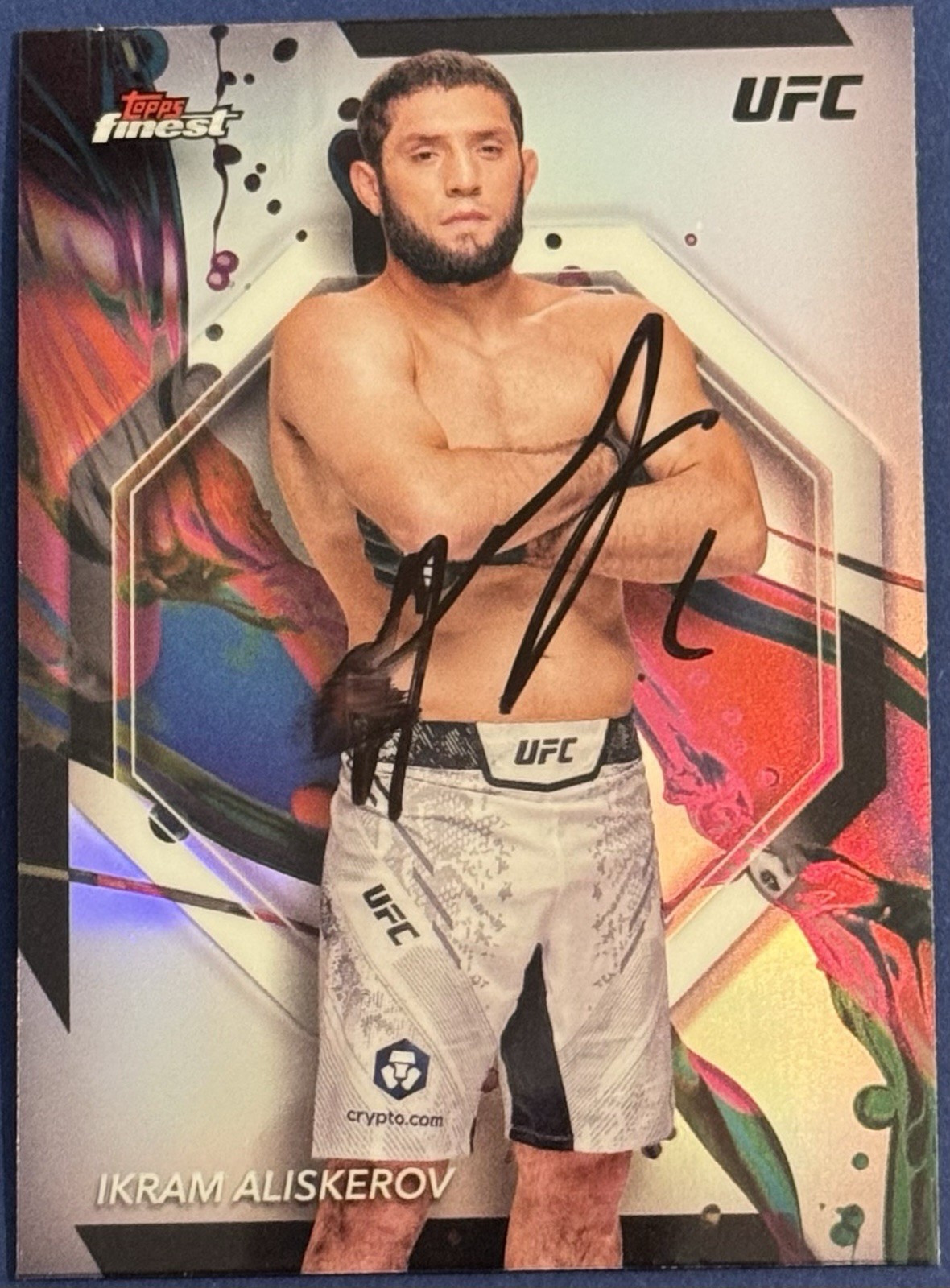 Ikram Aliskerov Signed 2024 Topps Finest Refractor Base UFC Card BAS Beckett COA