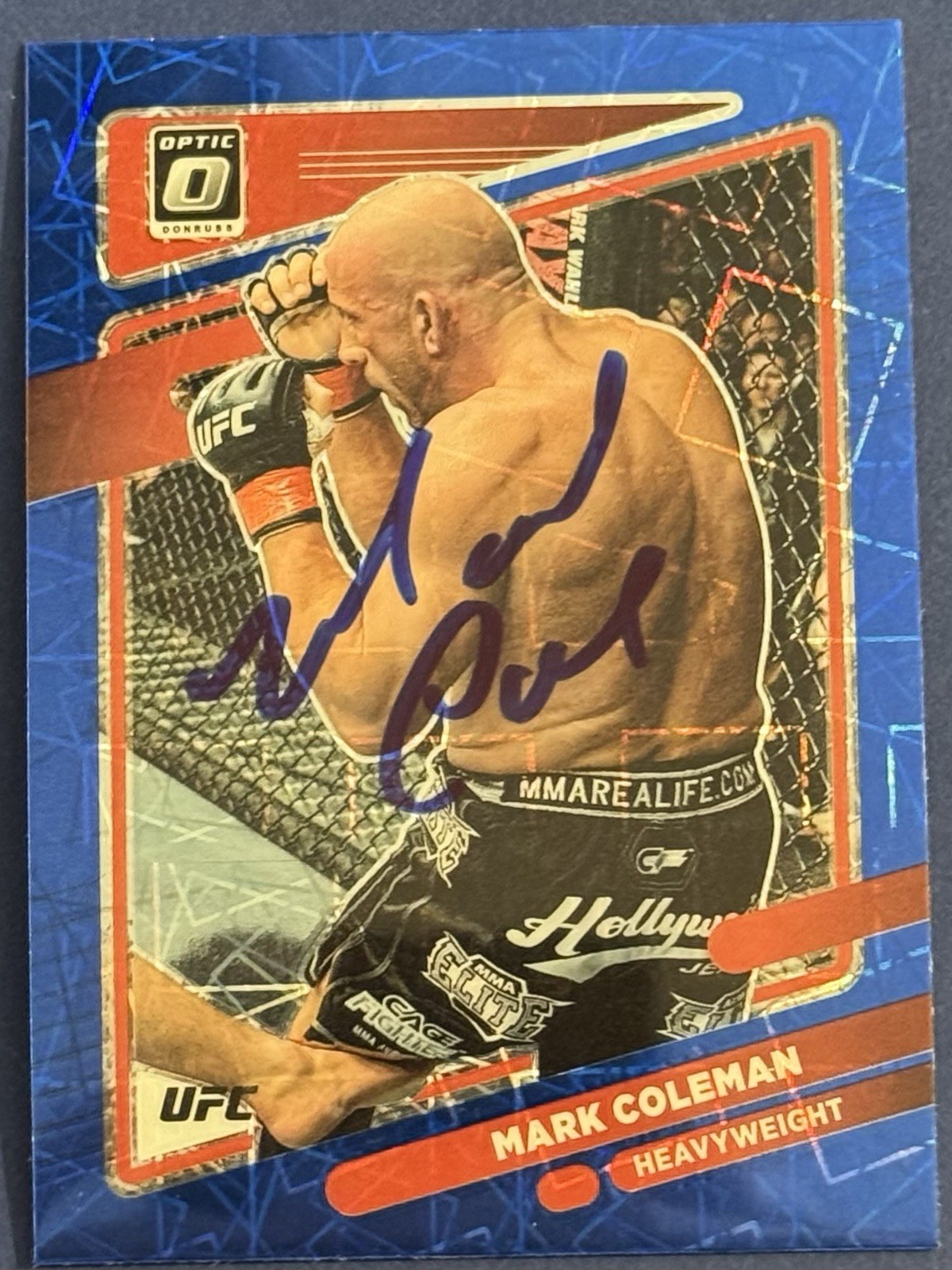 Mark Coleman Signed Autographed 2022 Optic Blue UFC Base Card Beckett Coa