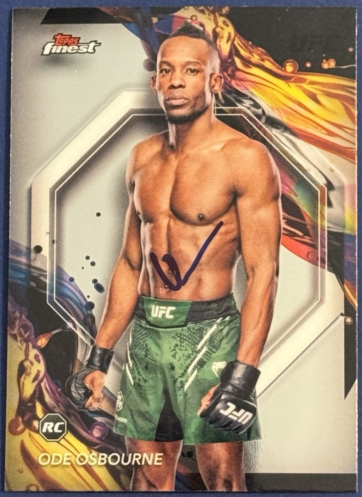 Ode Osbourne Signed 2024 Topps Finest Uncommon UFC Rookie Card BAS Beckett COA