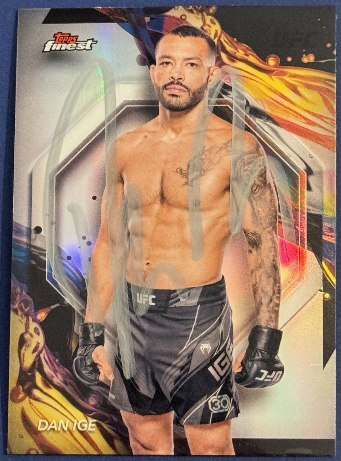 Dan Ige Signed 2024 Topps Finest UFC Base Card BAS Beckett COA