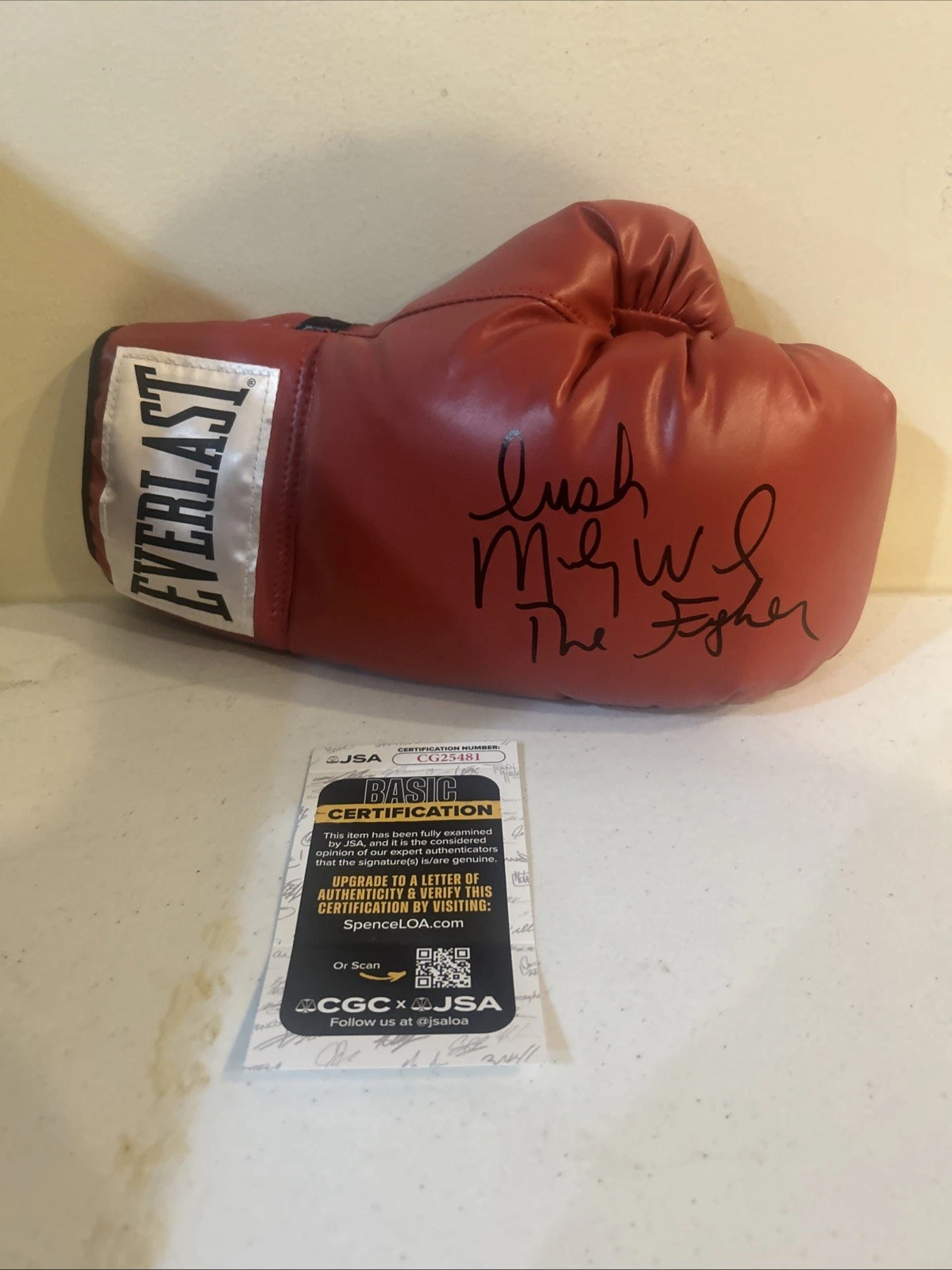 IRISH MICKY WARD SIGNED AUTOGRAPH EVERLAST BOXING GLOVE JSA COA THE FIGHTER