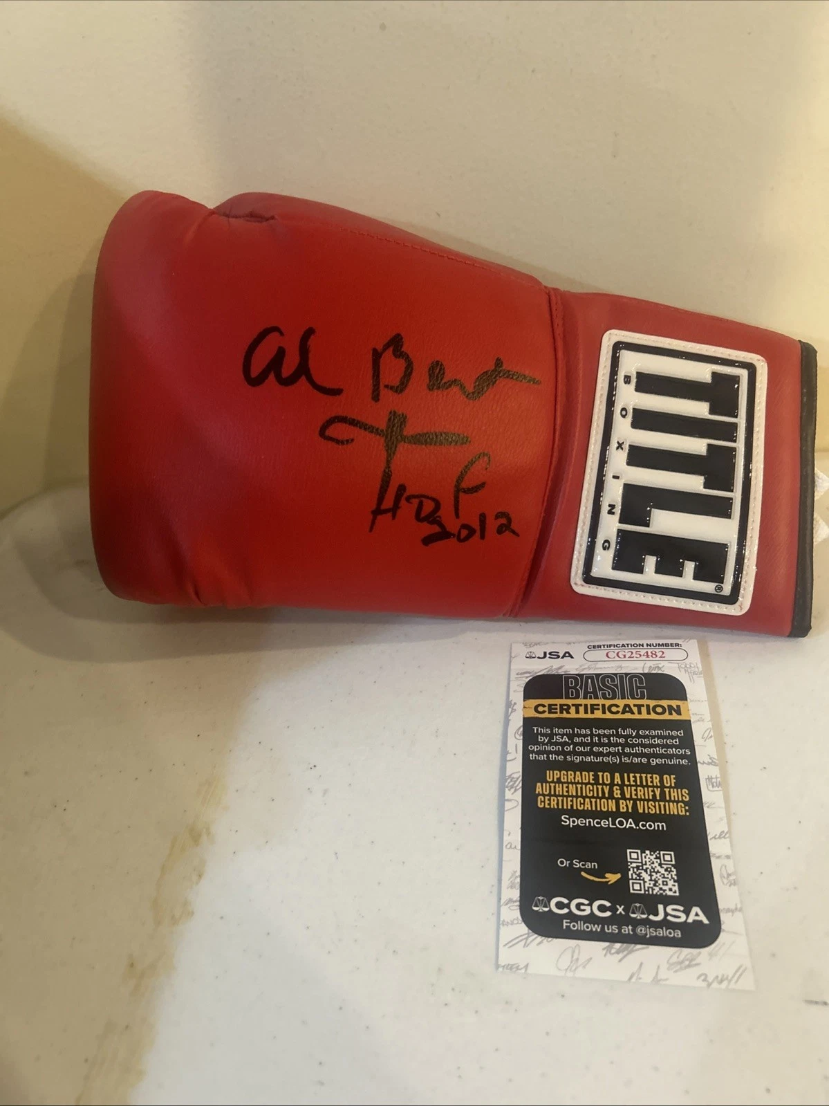 AL BERNSTEIN SIGNED AUTOGRAPH BOXING GLOVE JSA COA HOF ANNOUNCER