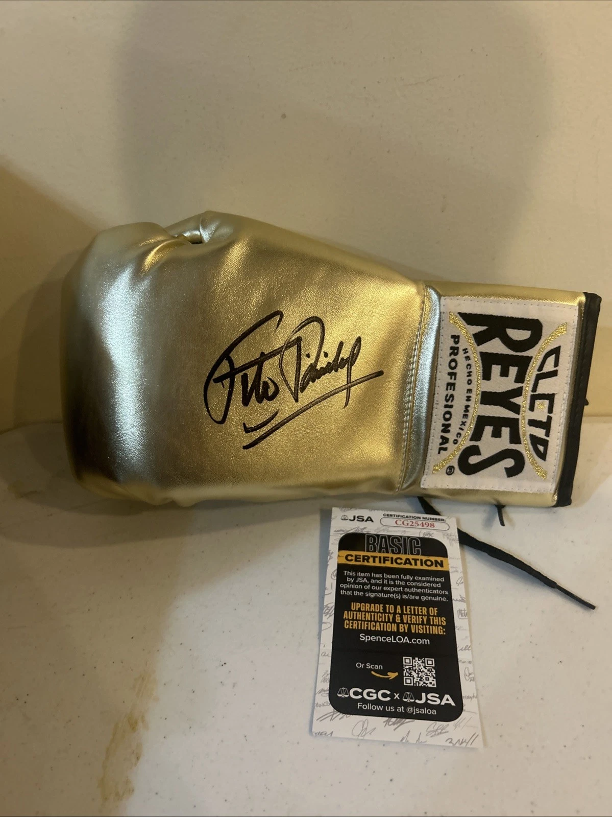 FELIX TITO TRINIDAD SIGNED AUTOGRAPH CLETO REYES BOXING GLOVE JSA COA HOF BOXER