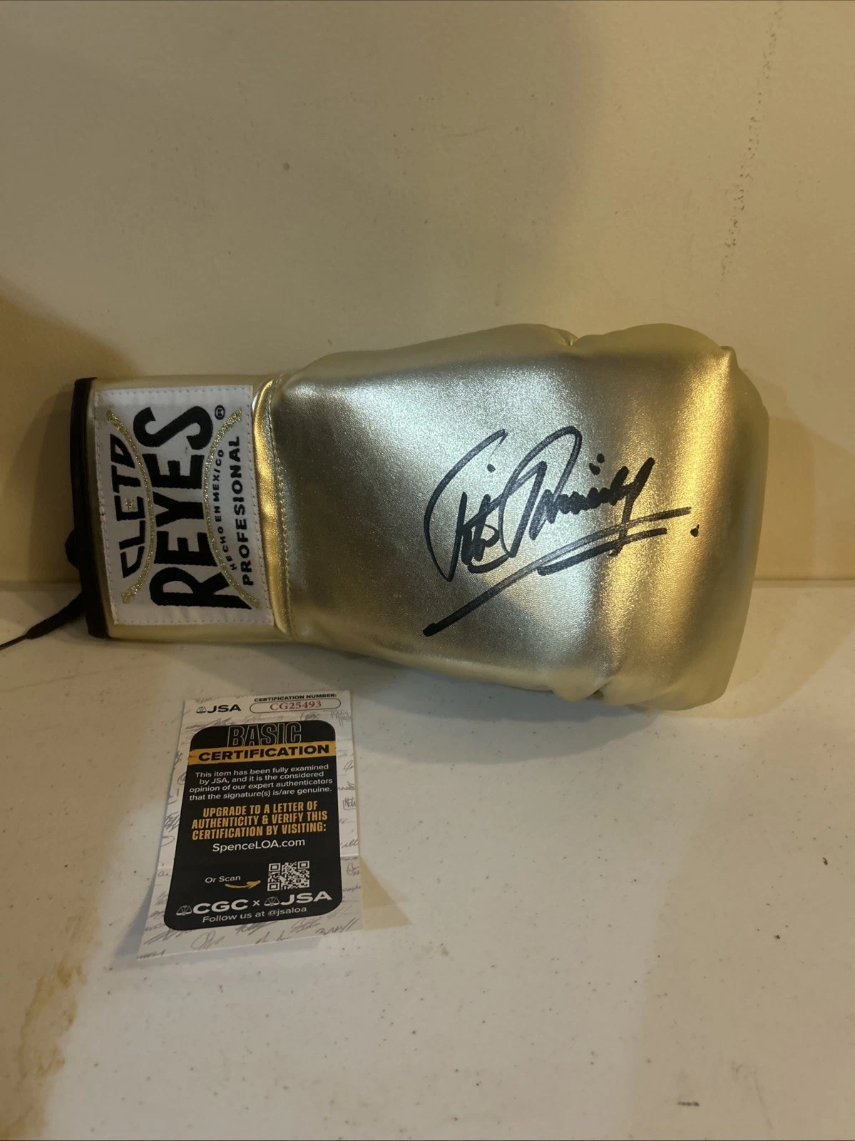 FELIX TITO TRINIDAD SIGNED AUTOGRAPH CLETO REYES BOXING GLOVE JSA COA HOF BOXER
