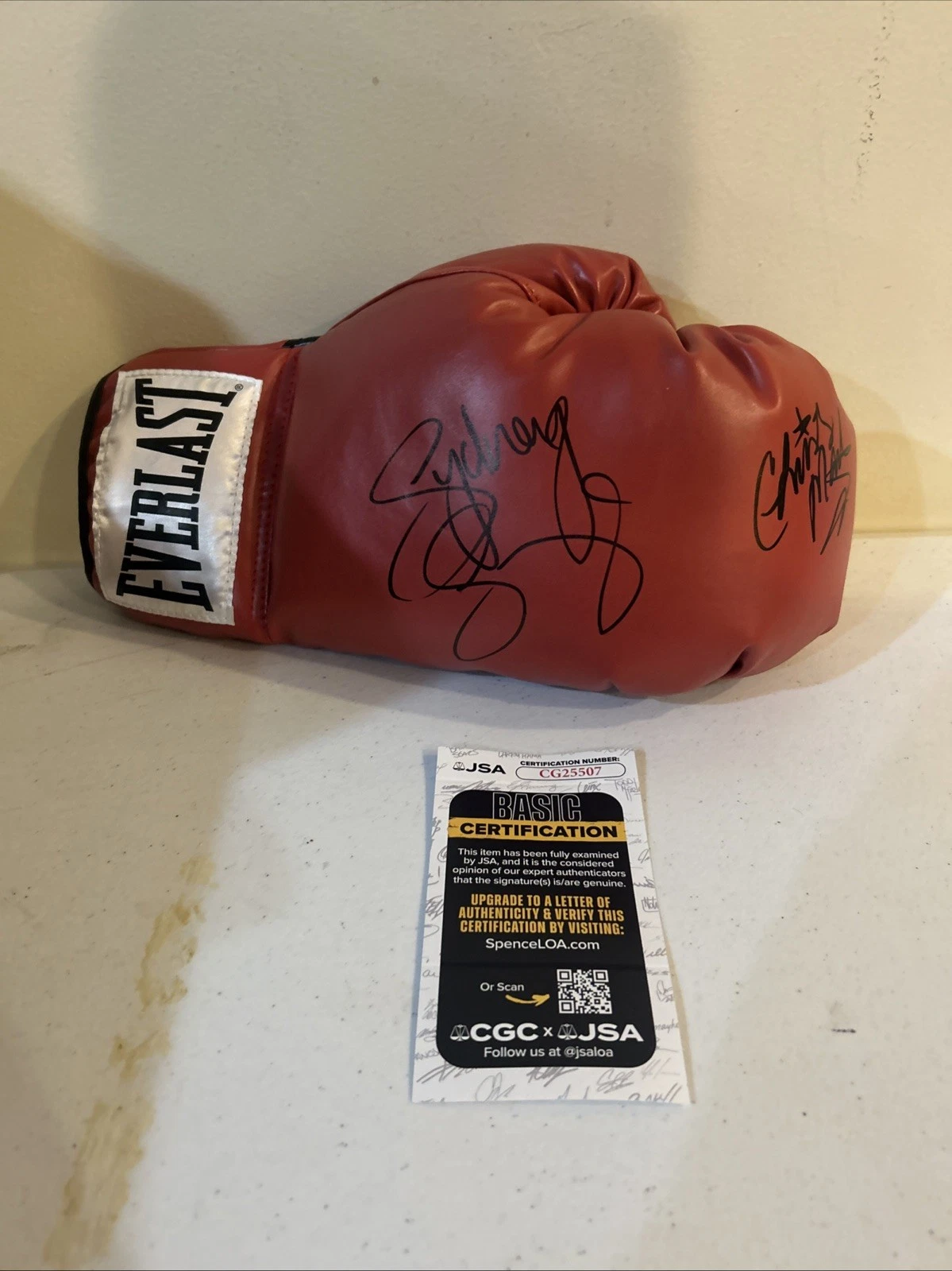 SYDNEY SWEENEY & CHRISTY MARTIN SIGNED AUTOGRAPH BOXING GLOVE JSA COA BIOPIC