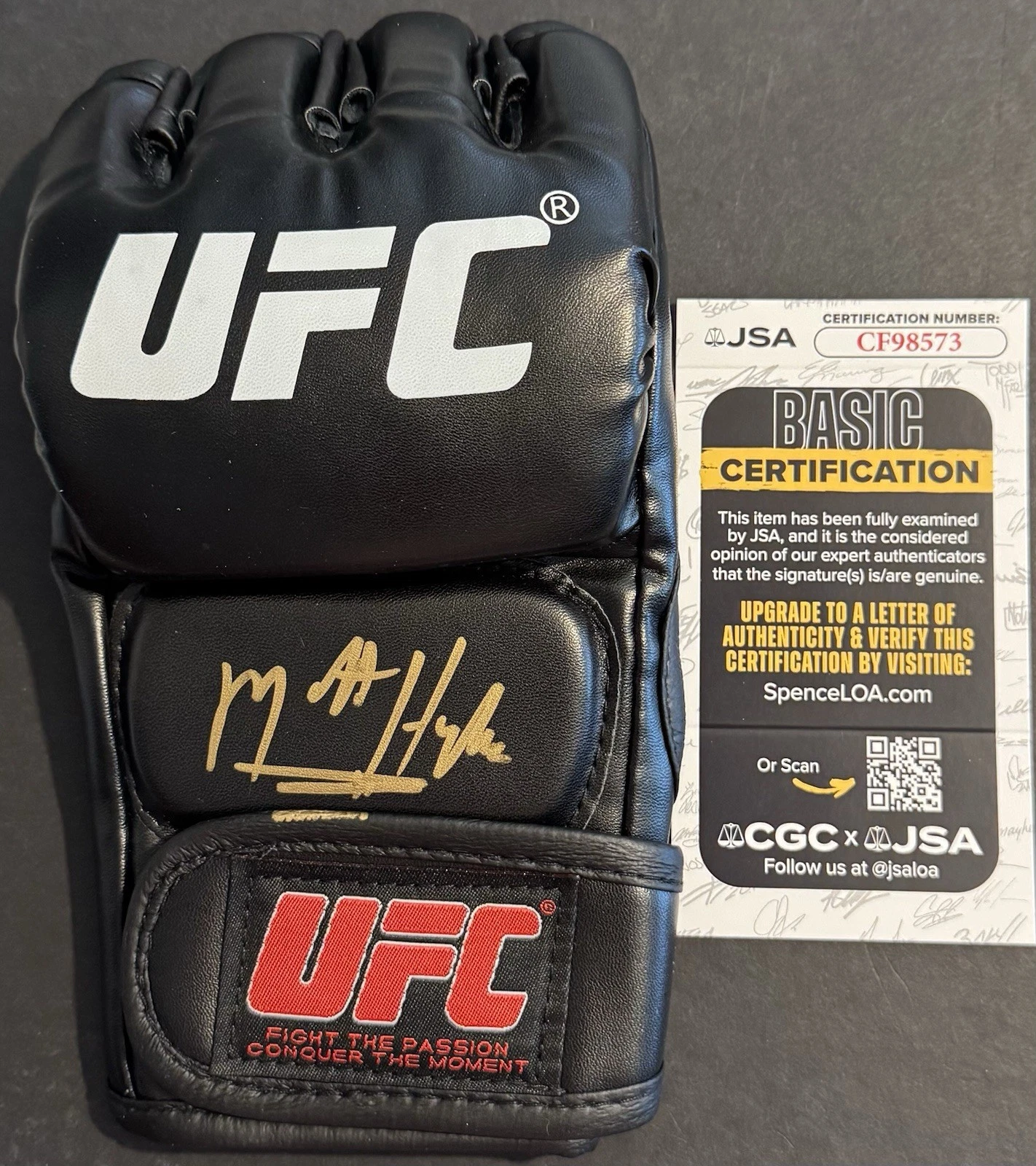 Matt Hughes Signed Autographed UFC Fight Glove JSA COA Hall Of Fame