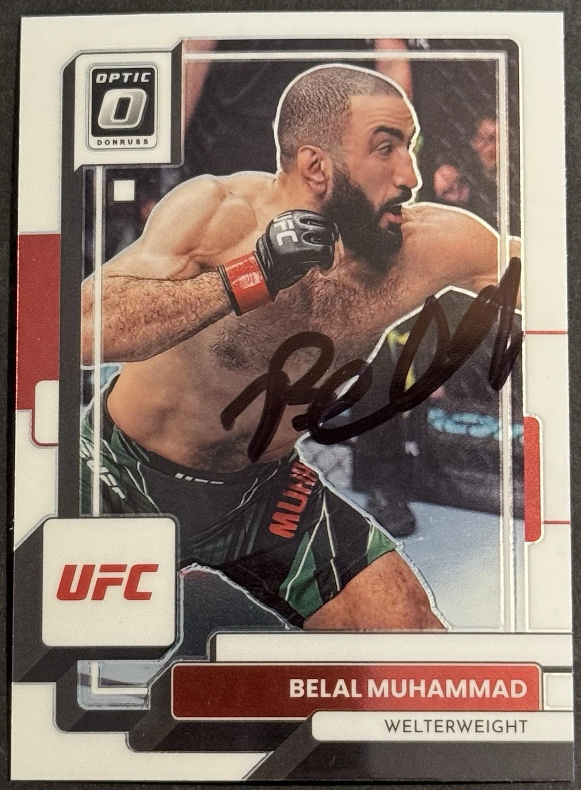 Belal Muhammad Signed 2023 Donruss Optic Base UFC Card BAS Beckett COA