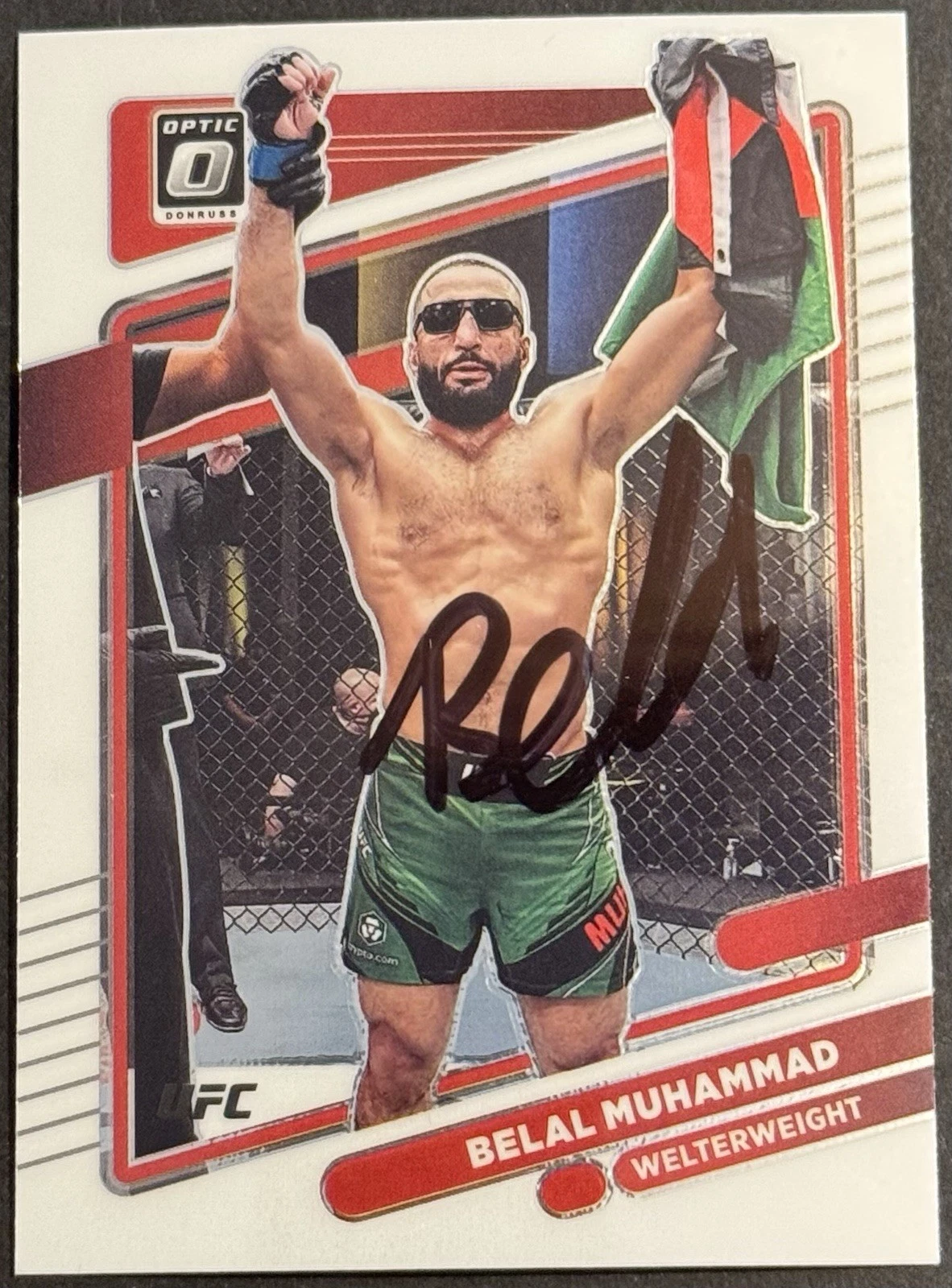 Belal Muhammad Signed 2022 Donruss Optic Base UFC Card BAS Beckett COA