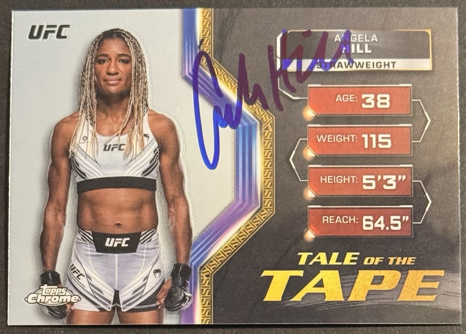 Angela Hill Signed Autographed 2024 Topps Chrome UFC Card Beckett Coa
