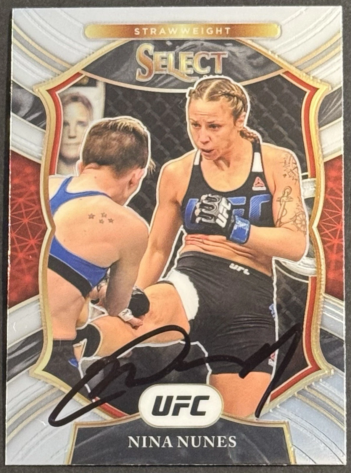 Nina Nunes Signed 2021 Panini Select UFC Base Card BAS Beckett COA