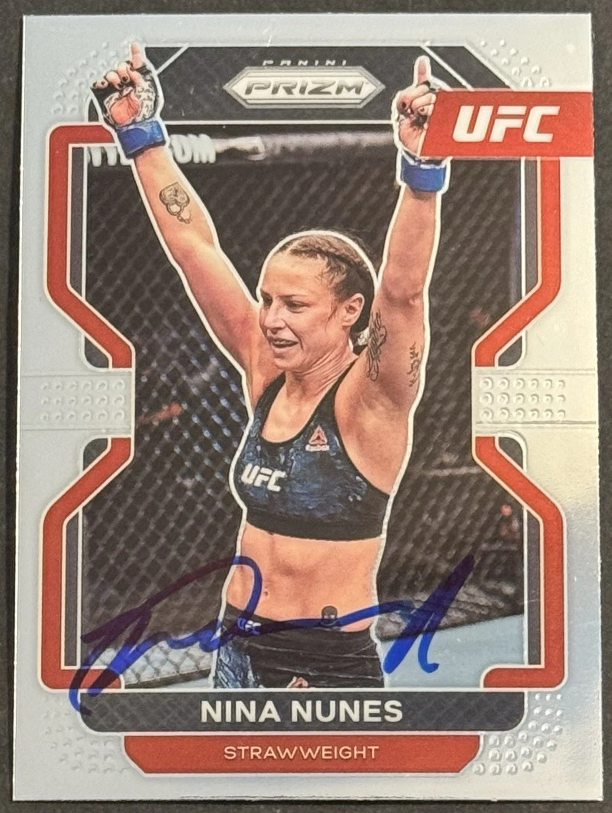 Nina Nunes Signed 2022 Panini Prizm UFC Base Card BAS Beckett COA