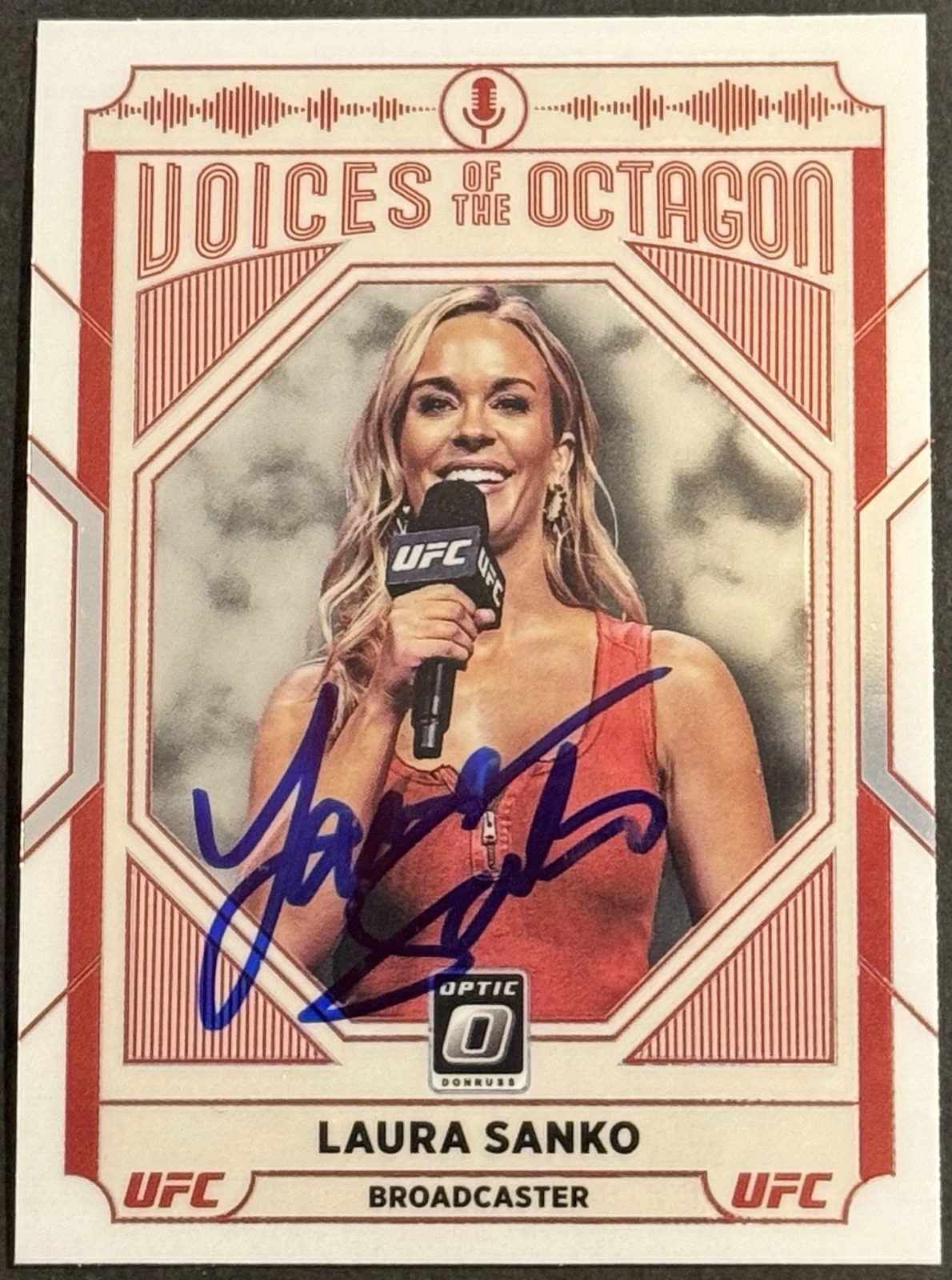 Laura Sanko Signed 2022 Donruss Optic Base UFC Card BAS Beckett COA