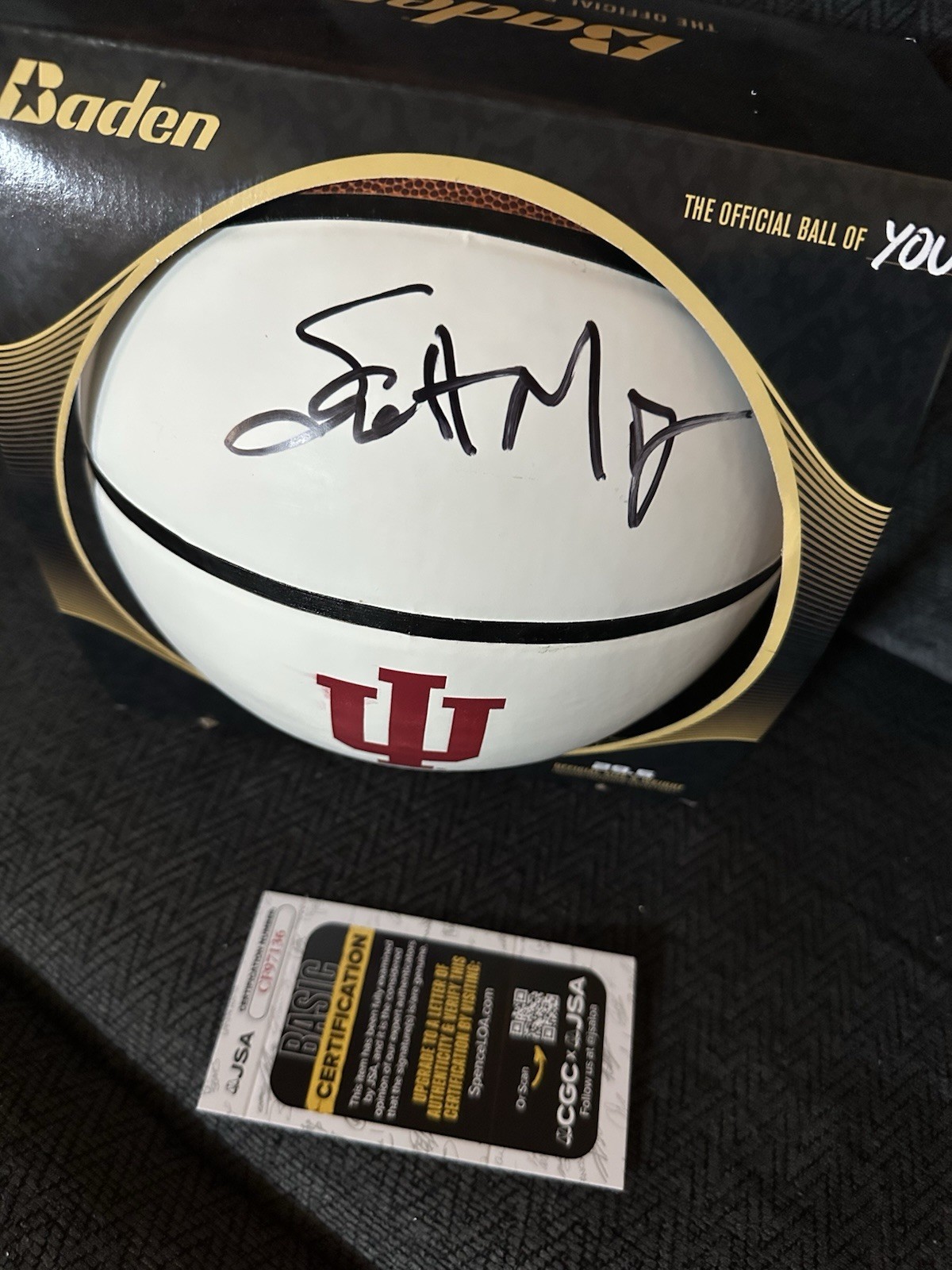 Scott May Signed Basketball 29.5 IU Hoosiers JSA Authentication COA