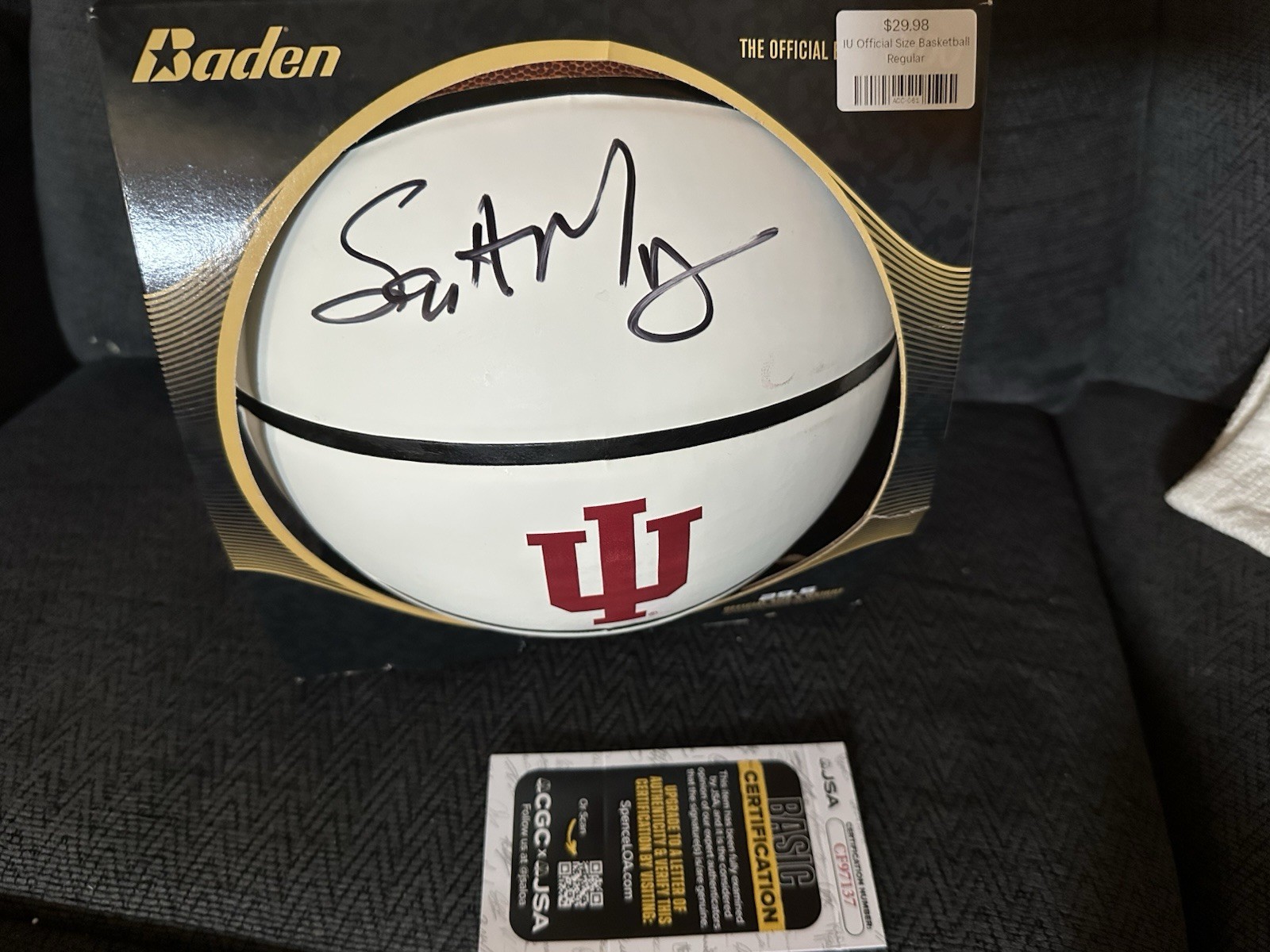 Scott May Signed Basketball 29.5 IU Hoosiers JSA Authentication COA