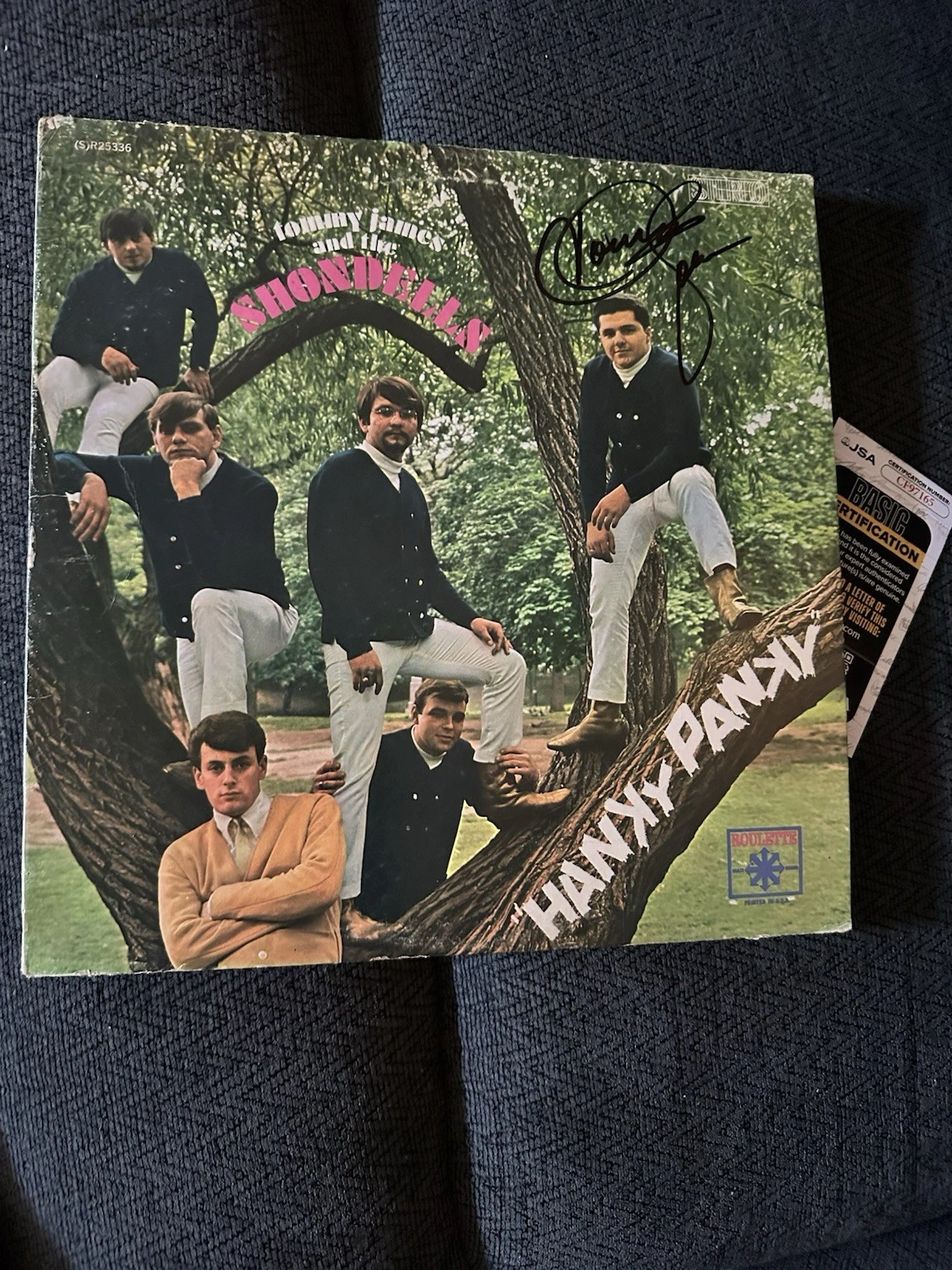 Tommy James SIGNED Vinyl ALBUM JSA Authenticated COA Hanky Panky