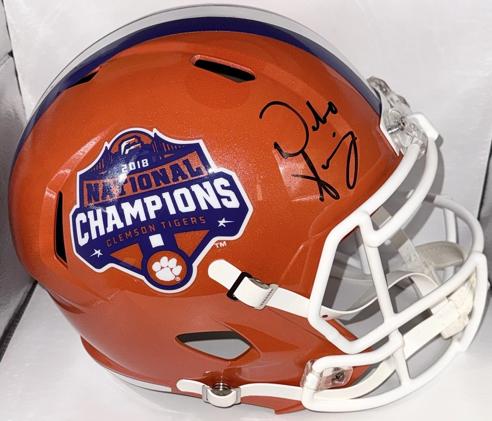 Dabo Swinney Signed Auto Clemson Tigers 2018 National Champs F/S Helmet JSA COA
